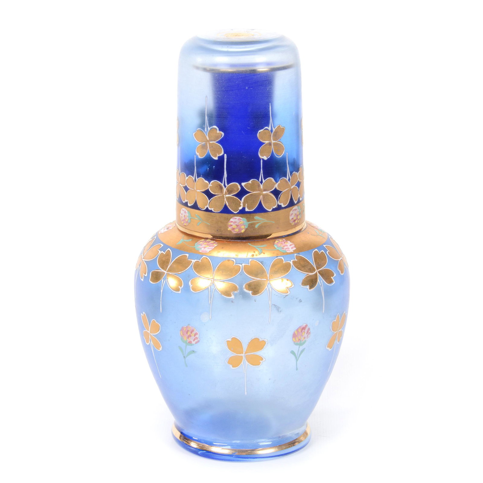 Tumble-Up, Blue Frosted Shading To Clear Art Glass (1 of 3)