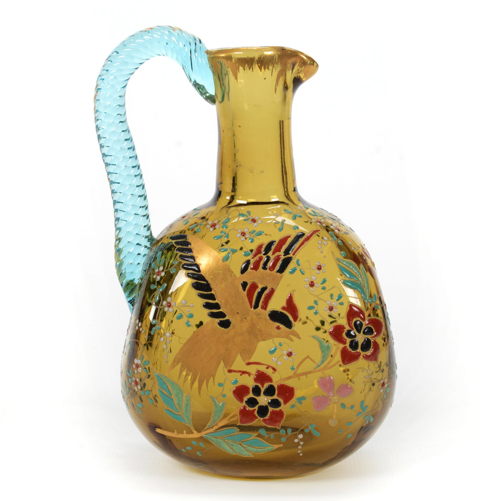 Cruet Bottle, Amber Bohemian Art Glass (1 of 3)