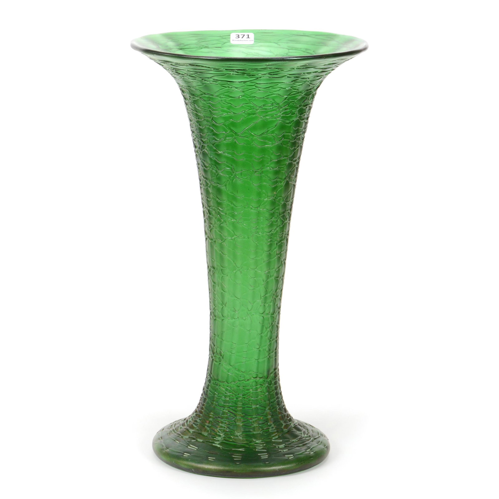 Vase, Unmarked Green Loetz Chine Pattern Art Glass (1 of 2)