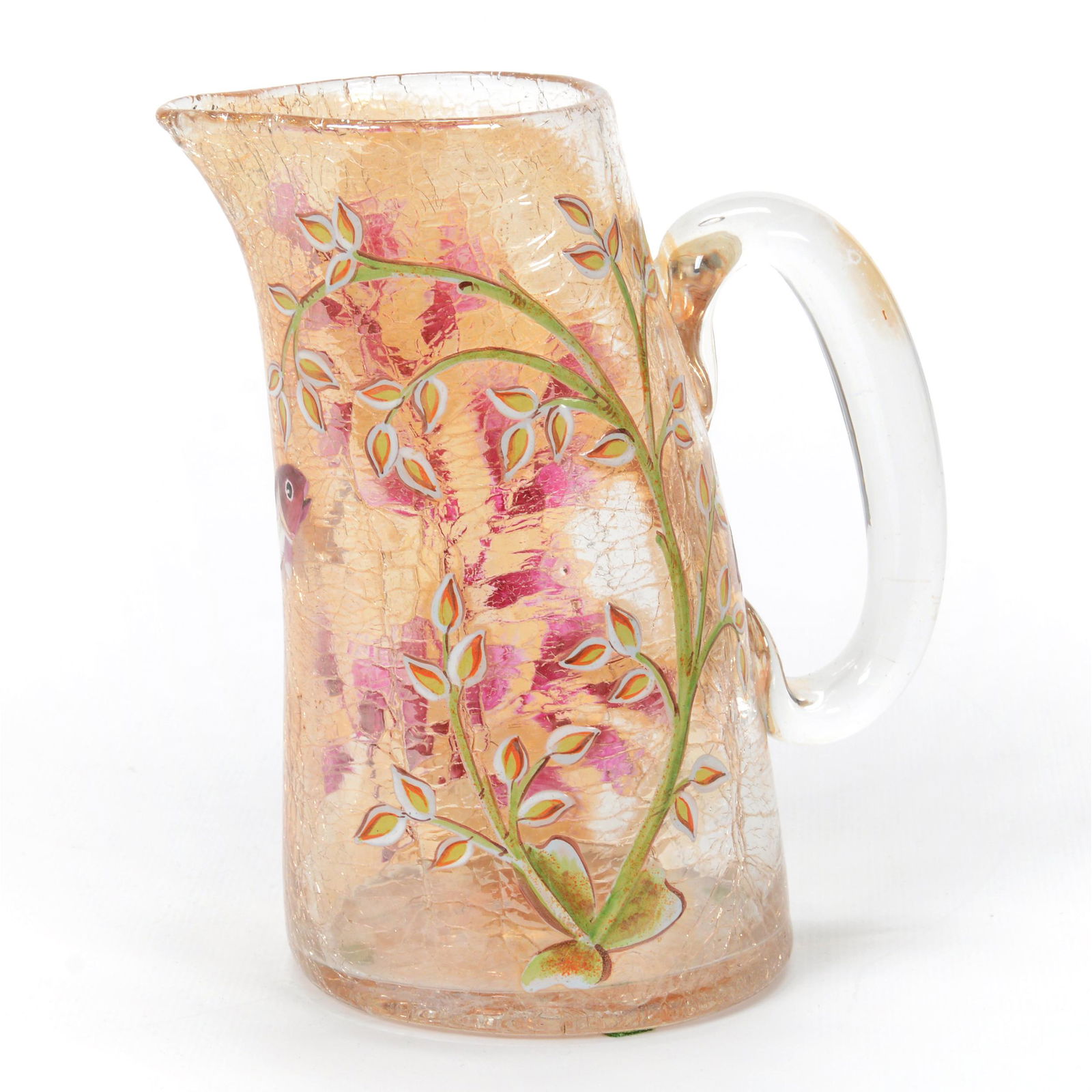 Pitcher, Unmarked Iridescent Marigold Bohemian Art (1 of 4)