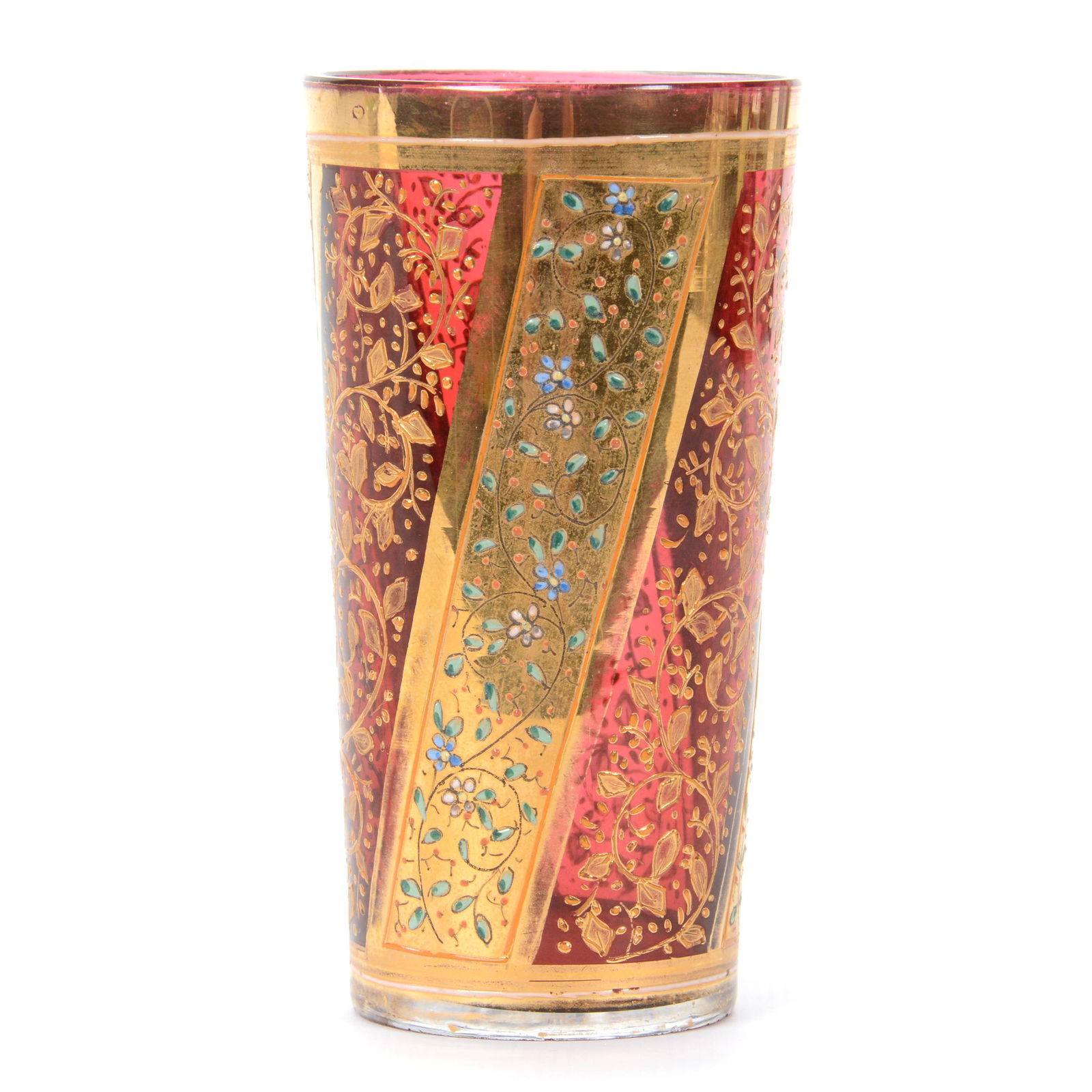 Juice Glass, Cranberry Bohemian Art Glass (1 of 2)