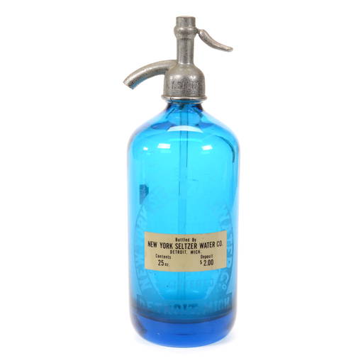 Seltzer Bottle, Solid Blue, Made In Czechoslovakia