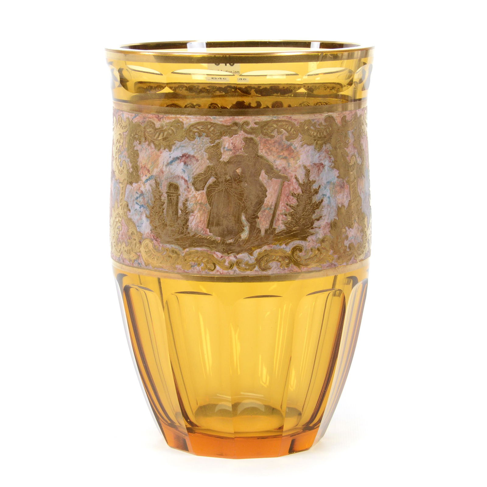 Vase, Solid Amber Bohemian Art Glass (1 of 4)