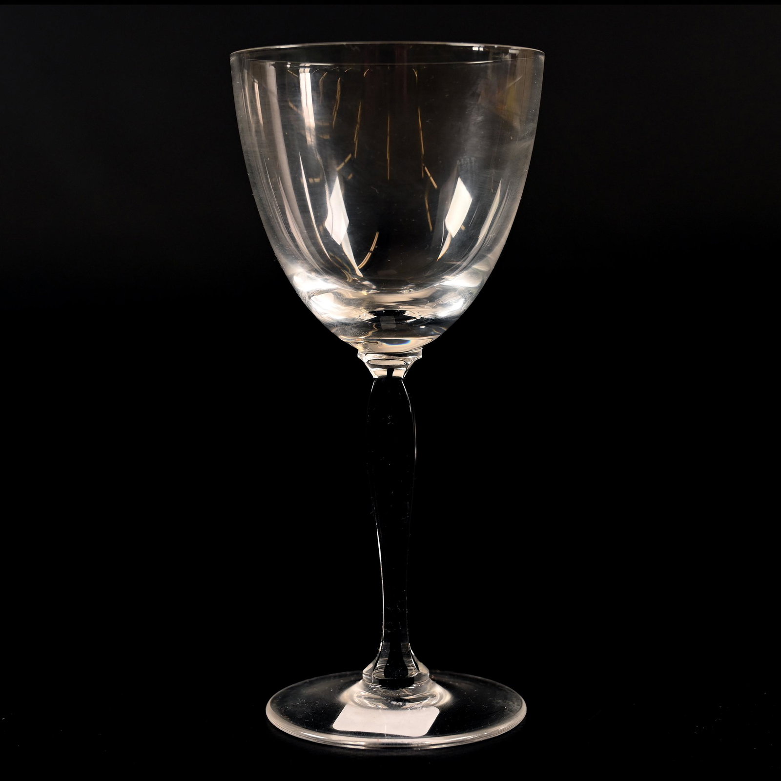 Wine Stem Marked Sevres France, Clear Crystal: Wine Stem Marked Sevres France, Clear Crystal, 6.25" x 3", Cased Glass Four-Sided Stem With Black Interior, Nice Quality, Don Henson Estate, Michigan. Part 2. This Auction Is The Continuation Of The D