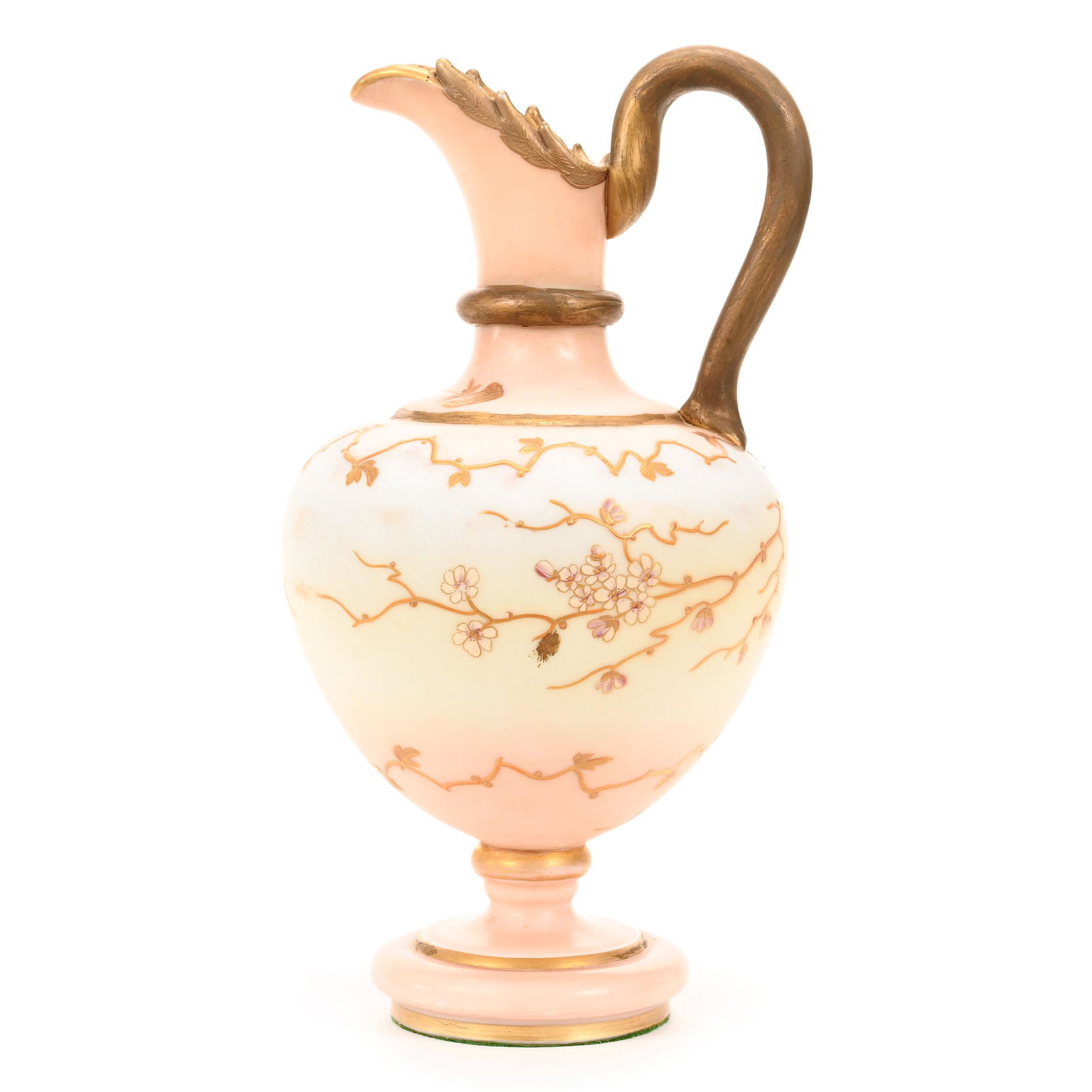 Pedestal Ewer, White Opal, Pink And Blue Ground (1 of 3)