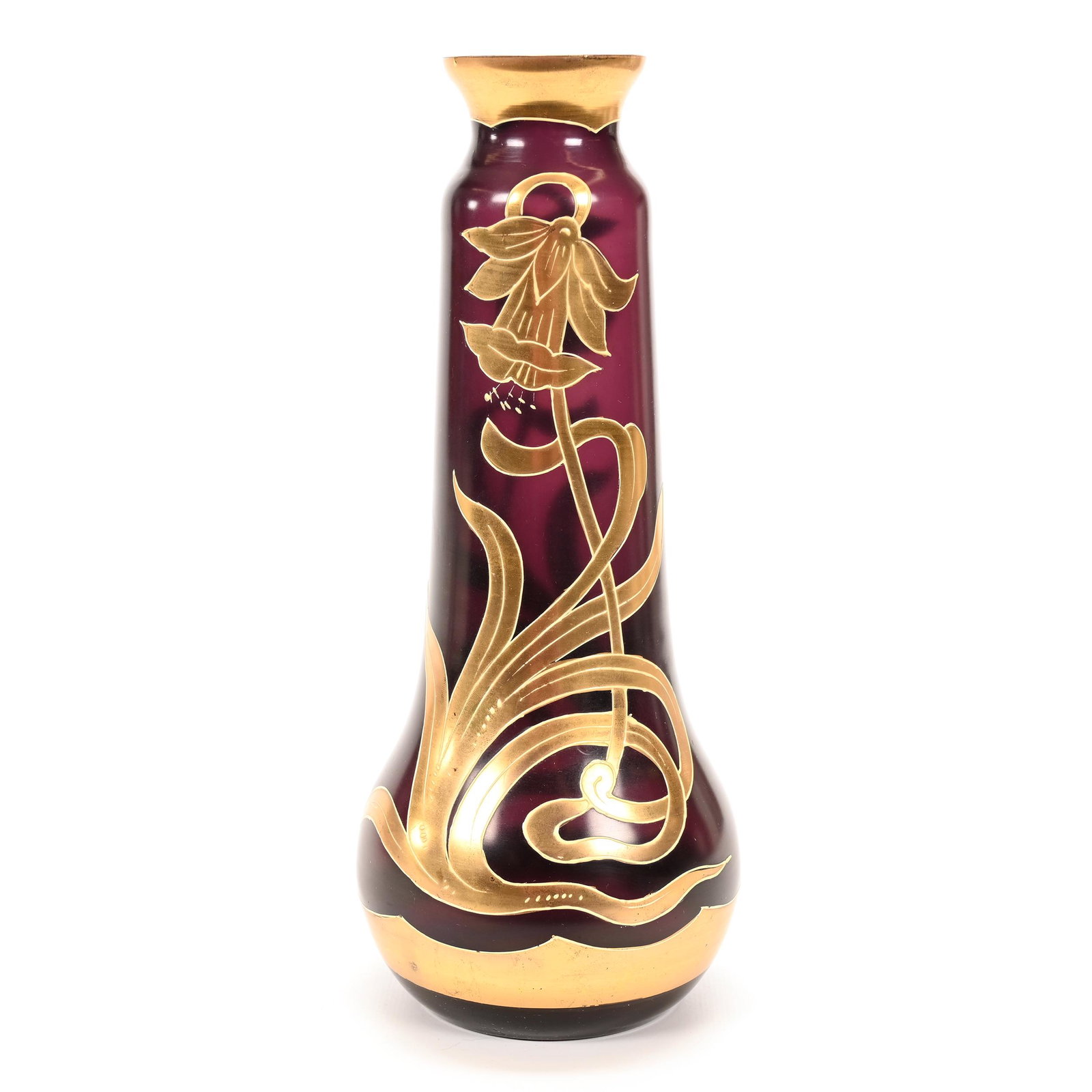 Vase, Amethyst Bohemian Art Glass (1 of 3)