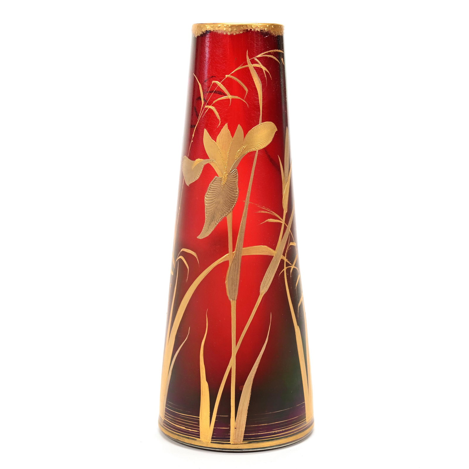 Vase, Iridescent Red Art Glass (1 of 3)