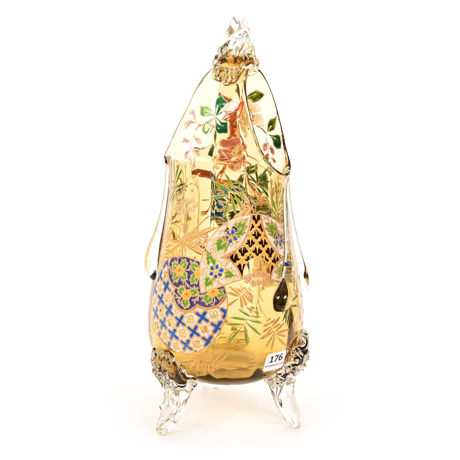 Basket, Amber Bohemian Art Glass (1 of 3)