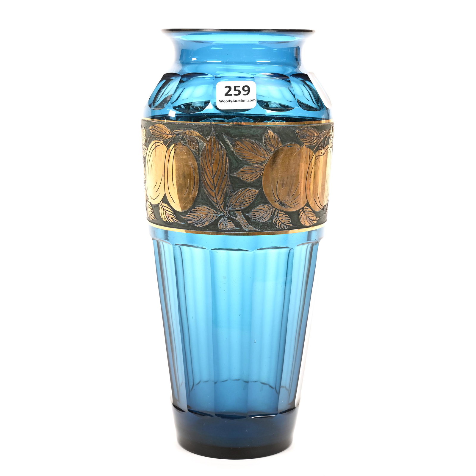 Vase Signed Moser Blue Panel Cut Art Glass (1 of 4)