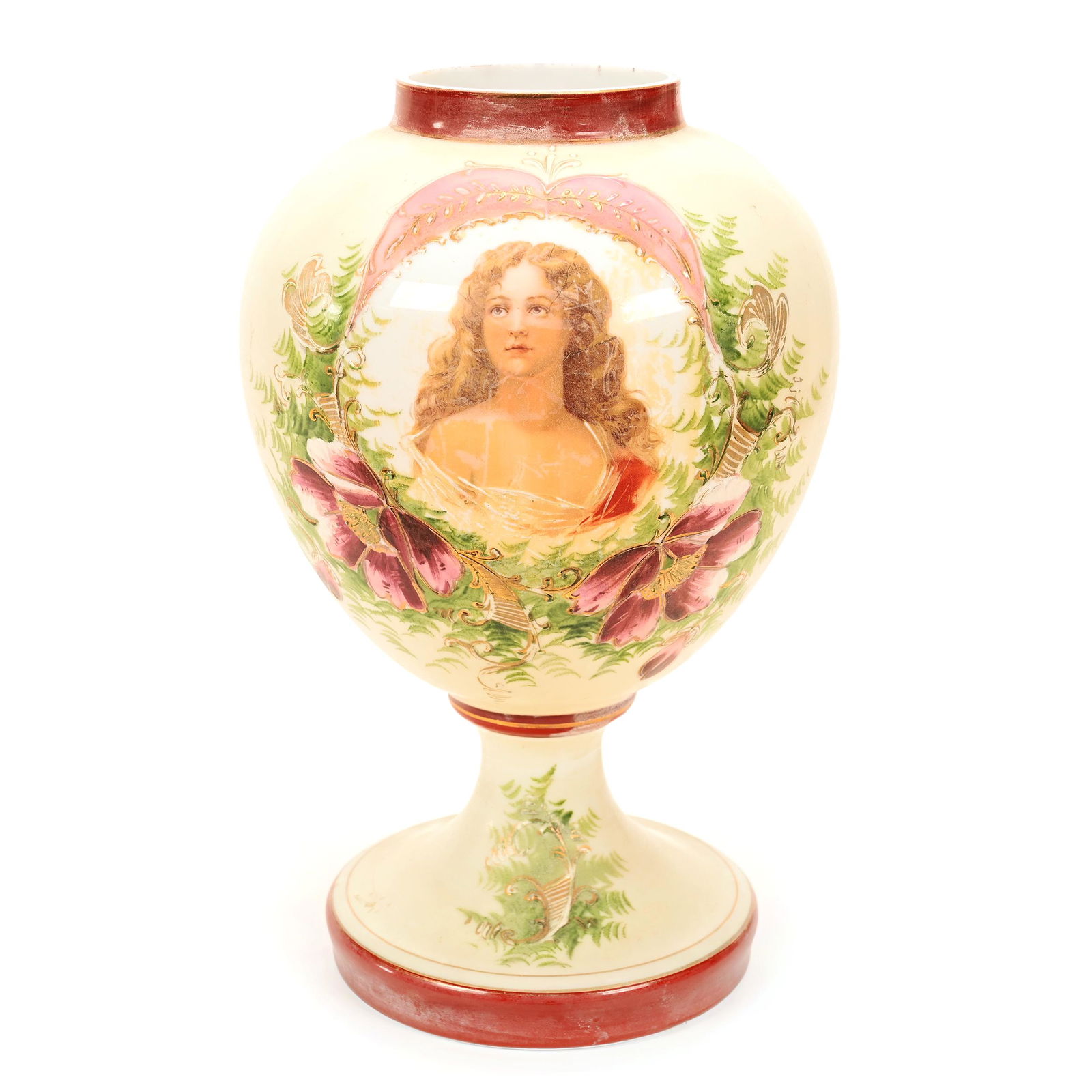 Pedestal Vase, Bristol Art Glass (1 of 3)