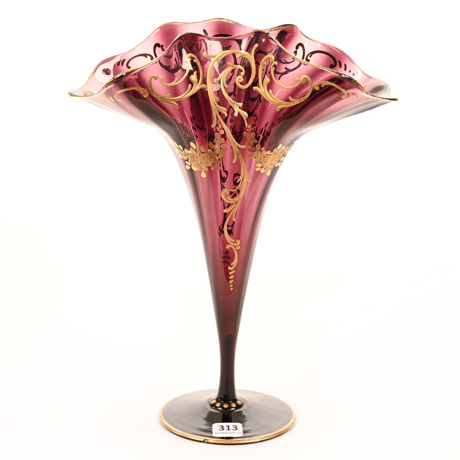 Vase, Amethyst Bohemian Art Glass (1 of 3)