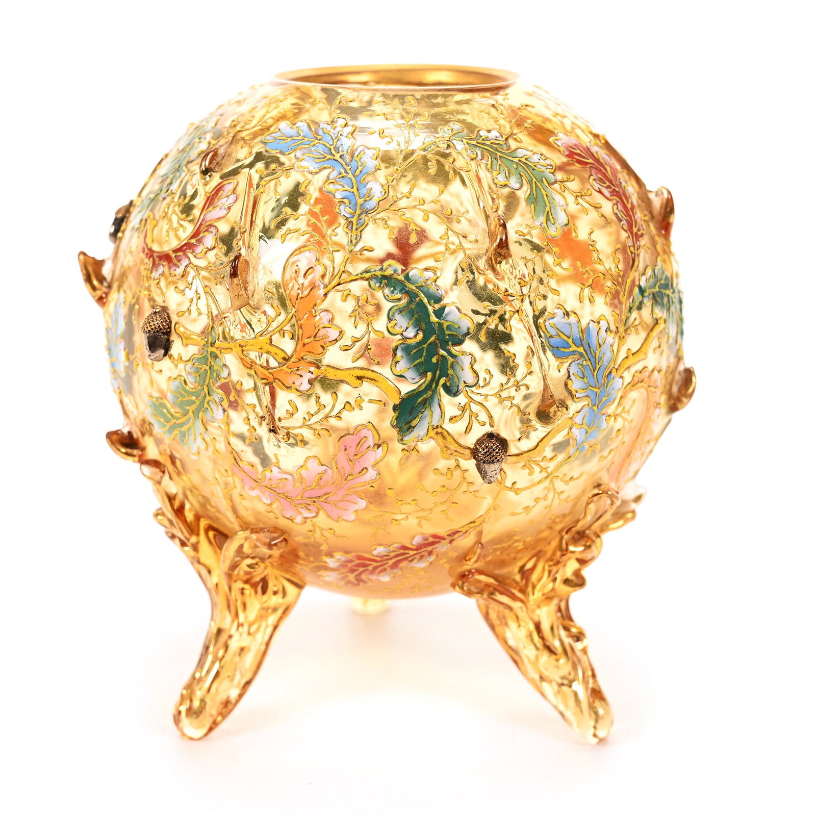 Rose Bowl Signed Moser Bohemian Art Glass (1 of 3)