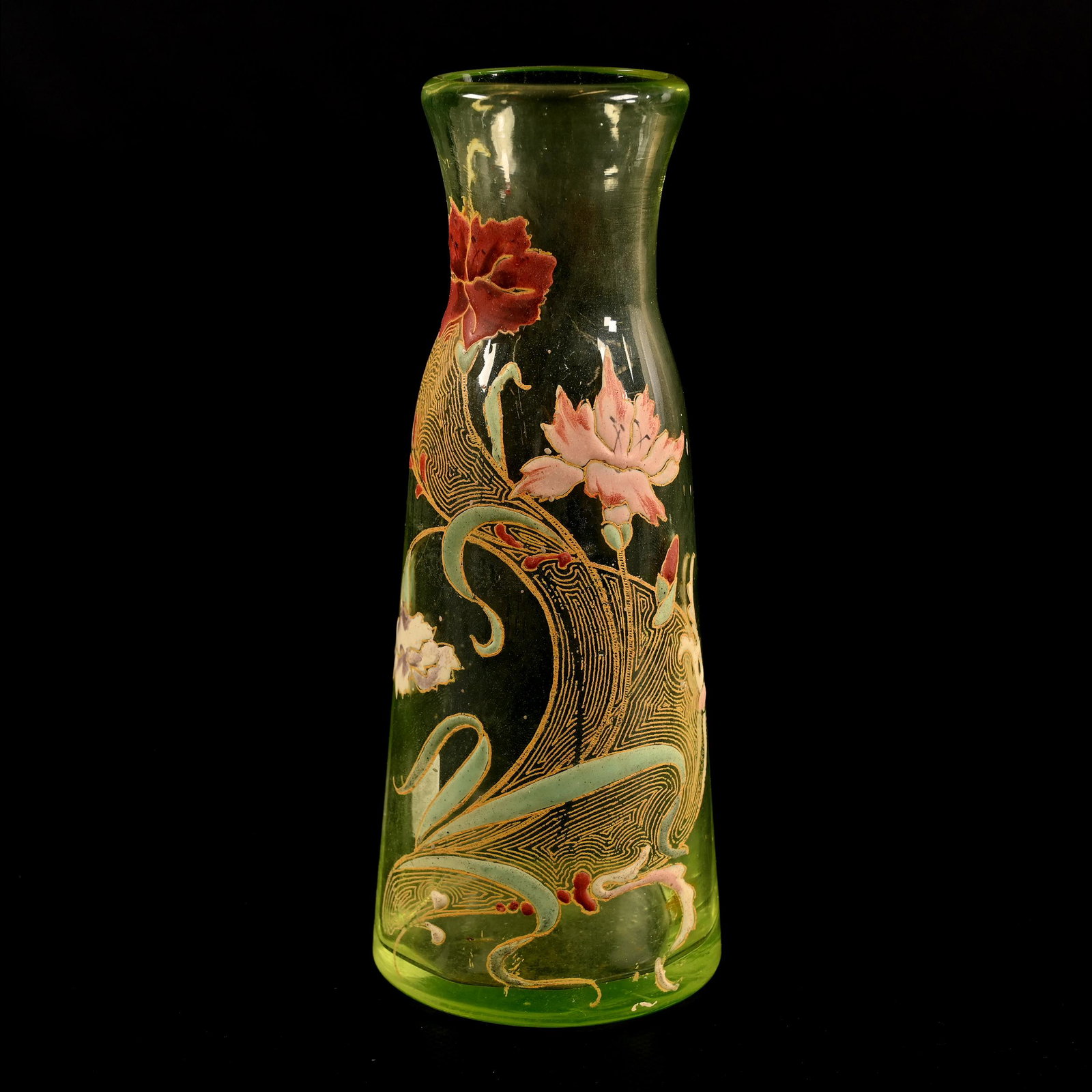 Vase, Vaseline Art Glass (1 of 3)