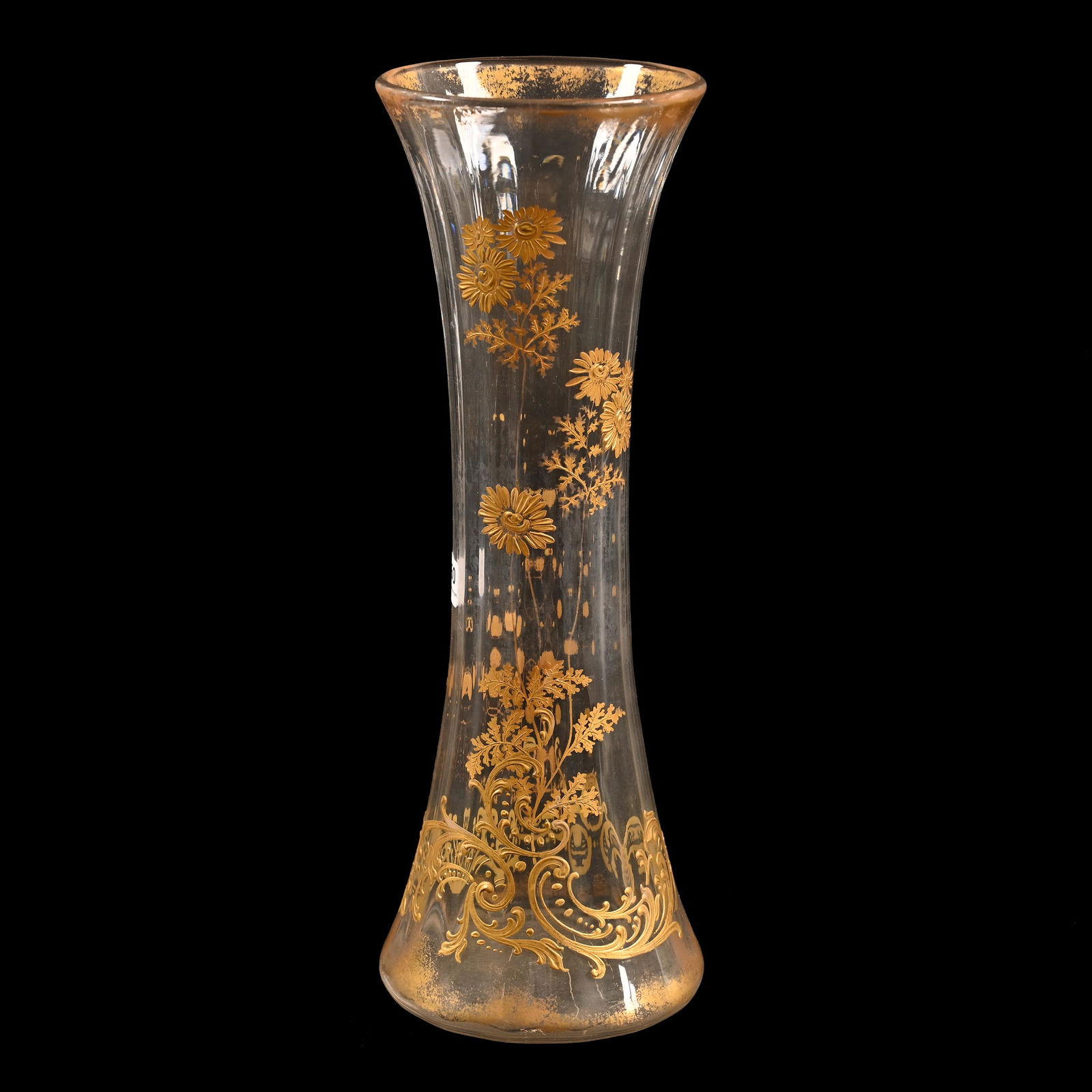 Vase, Clear Bohemian Art Glass, Optic Rib Design (1 of 3)