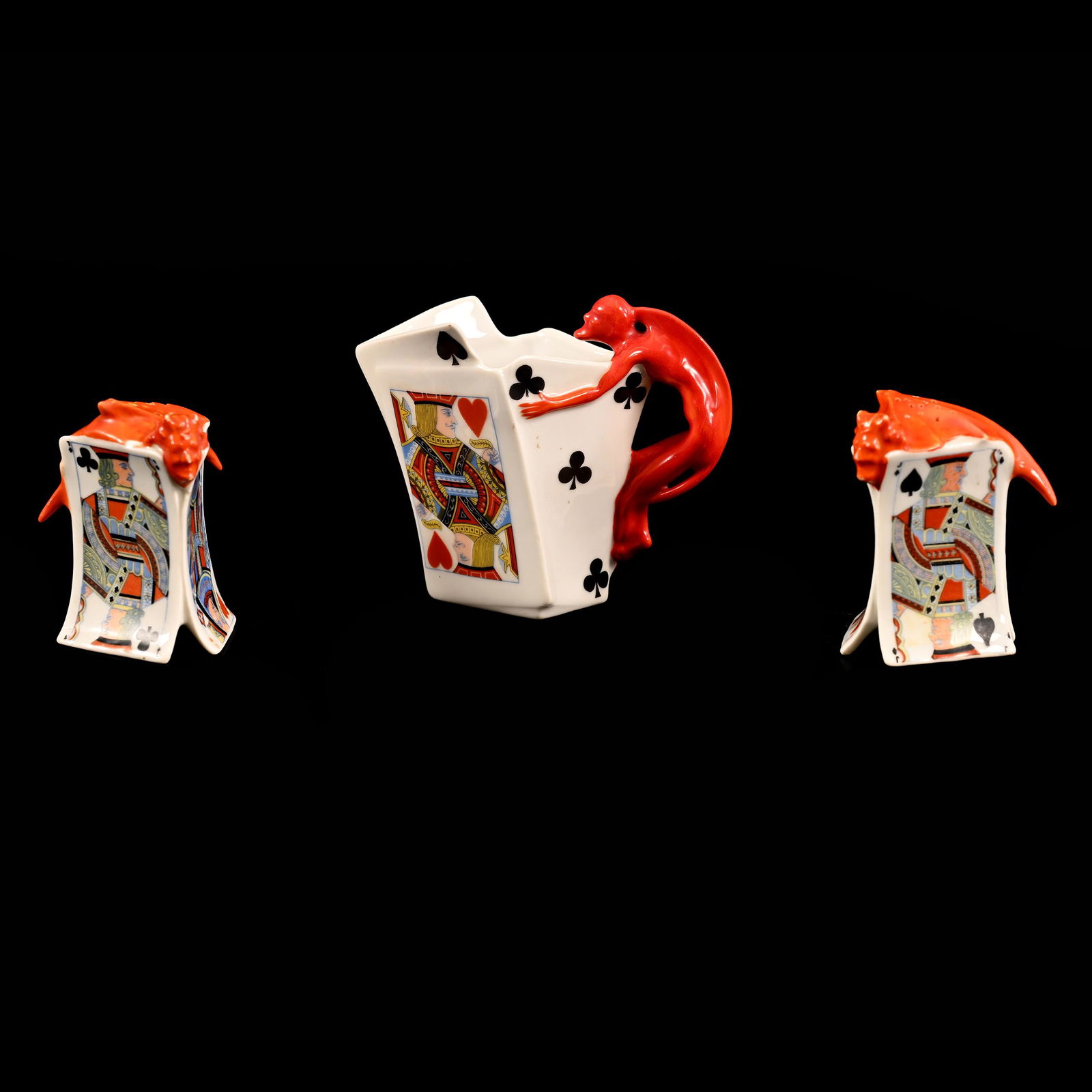 (3) Royal Bayreuth Items, Devil & Cards Design (1 of 5)