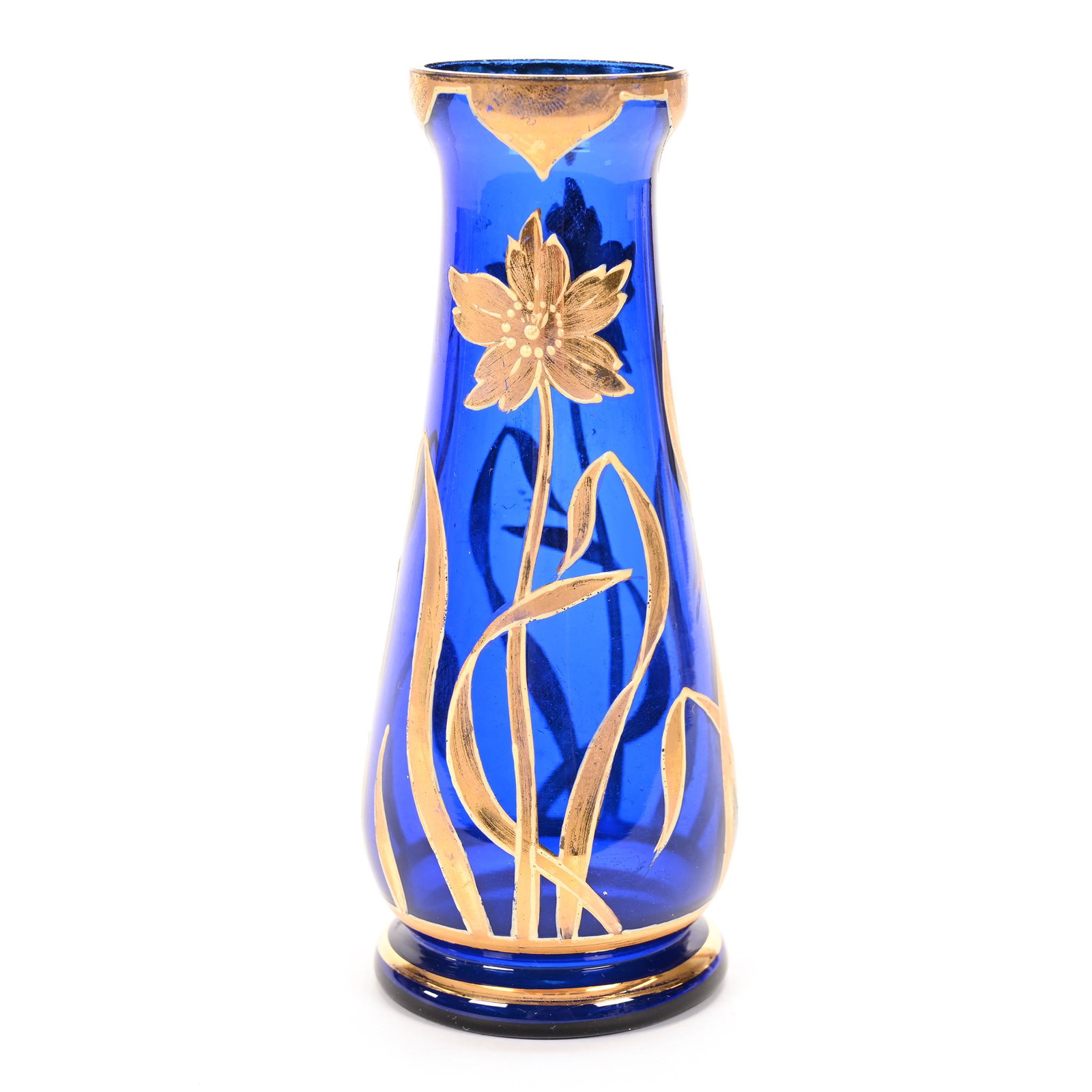 Vase, Cobalt Blue Bohemian Art Glass (1 of 3)