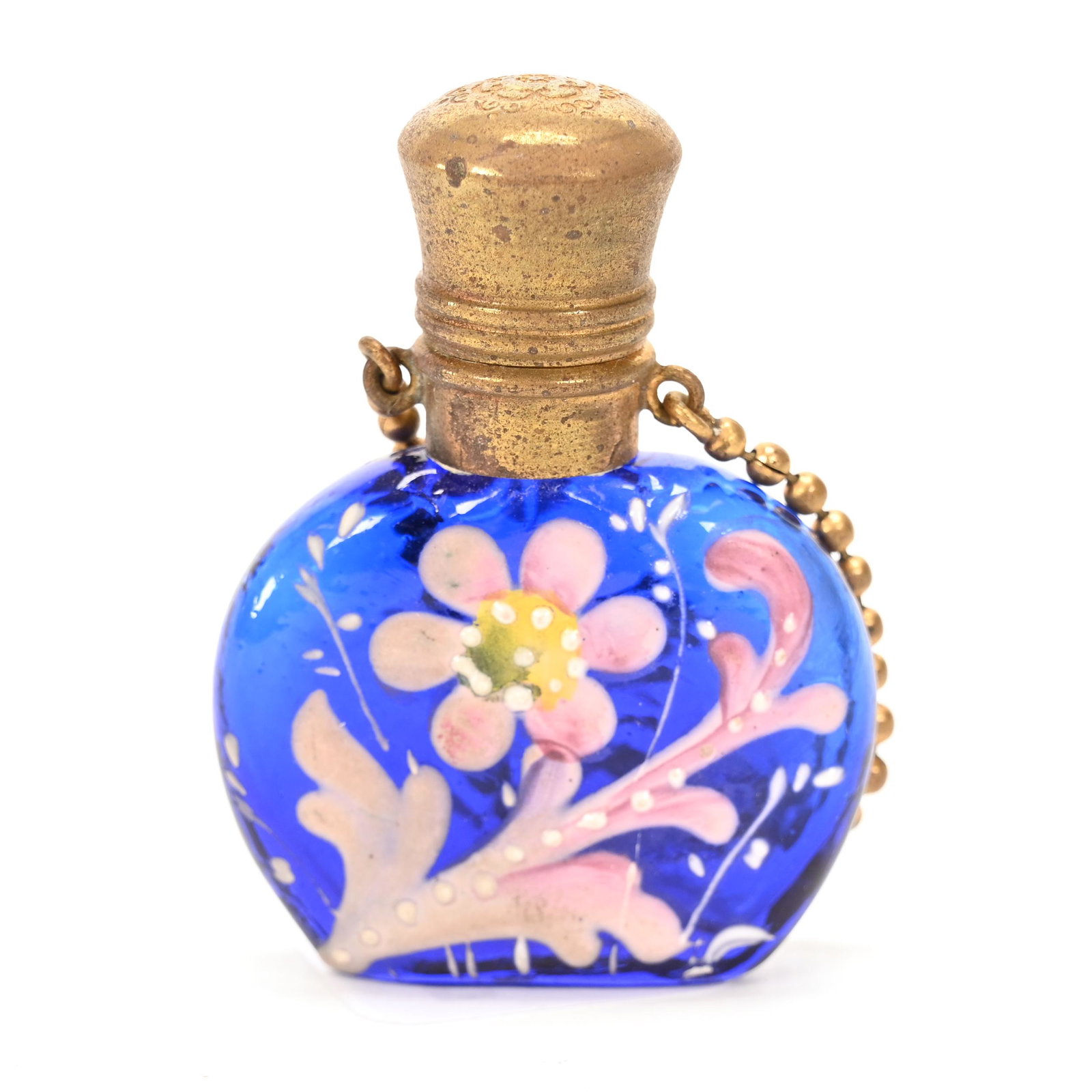 Locket Perfume, Cobalt Blue Bohemian Art Glass (1 of 2)