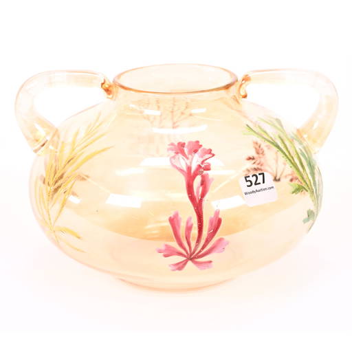 Vase, Two Handles, Iridescent Marigold Bohemian