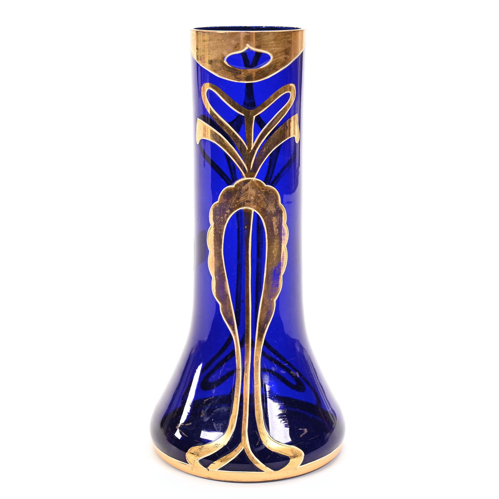 Vase, Cobalt Blue Bohemian Art Glass (1 of 3)