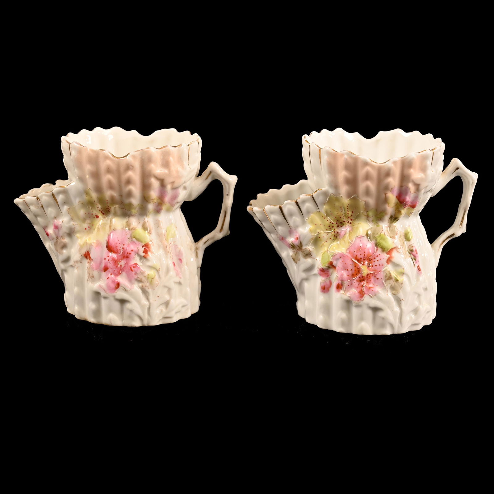 Pair Scuttle Mugs, Unmarked Early Prussia (1 of 5)