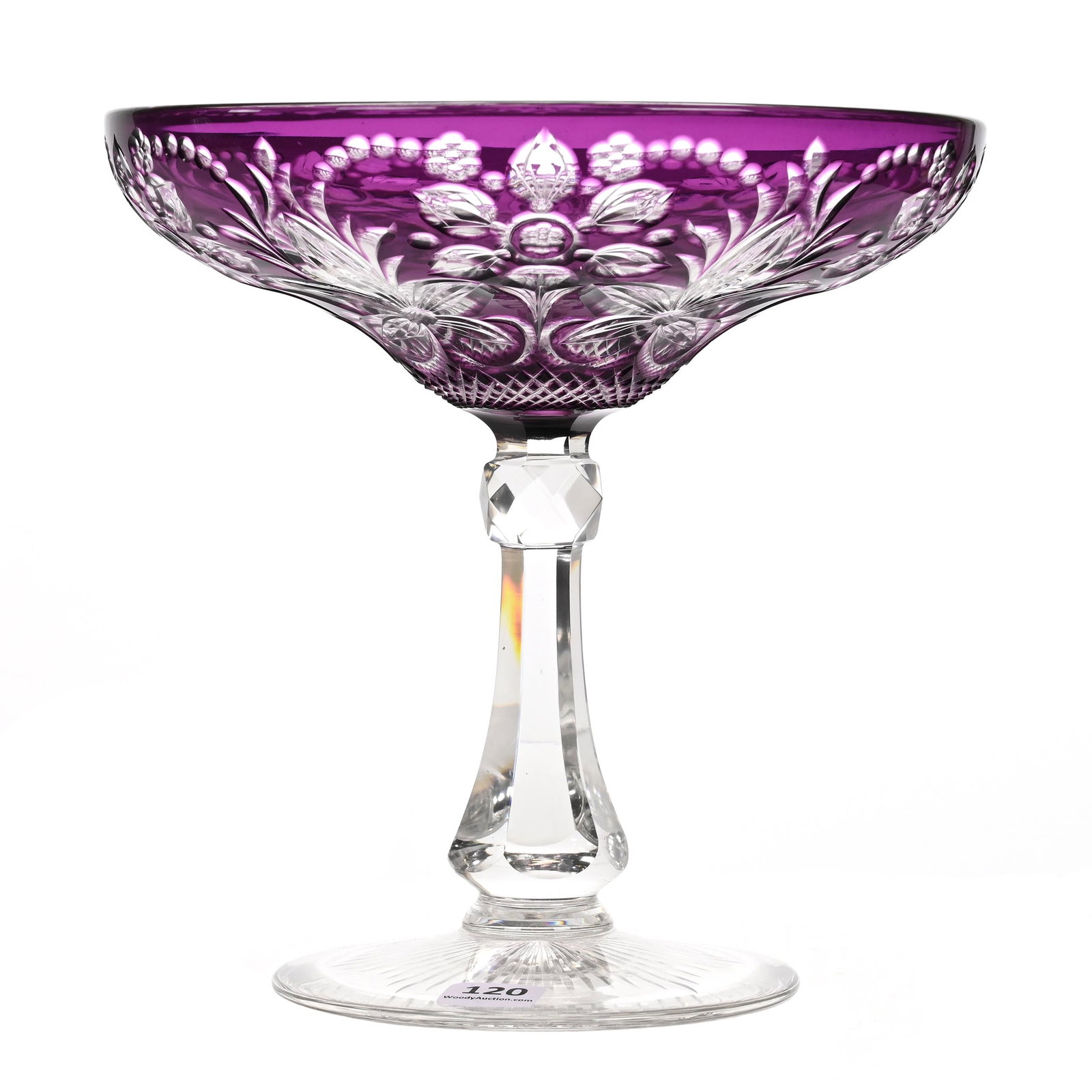 Compote, Brilliant Period Cut Glass, Amethyst Cut To (1 of 3)