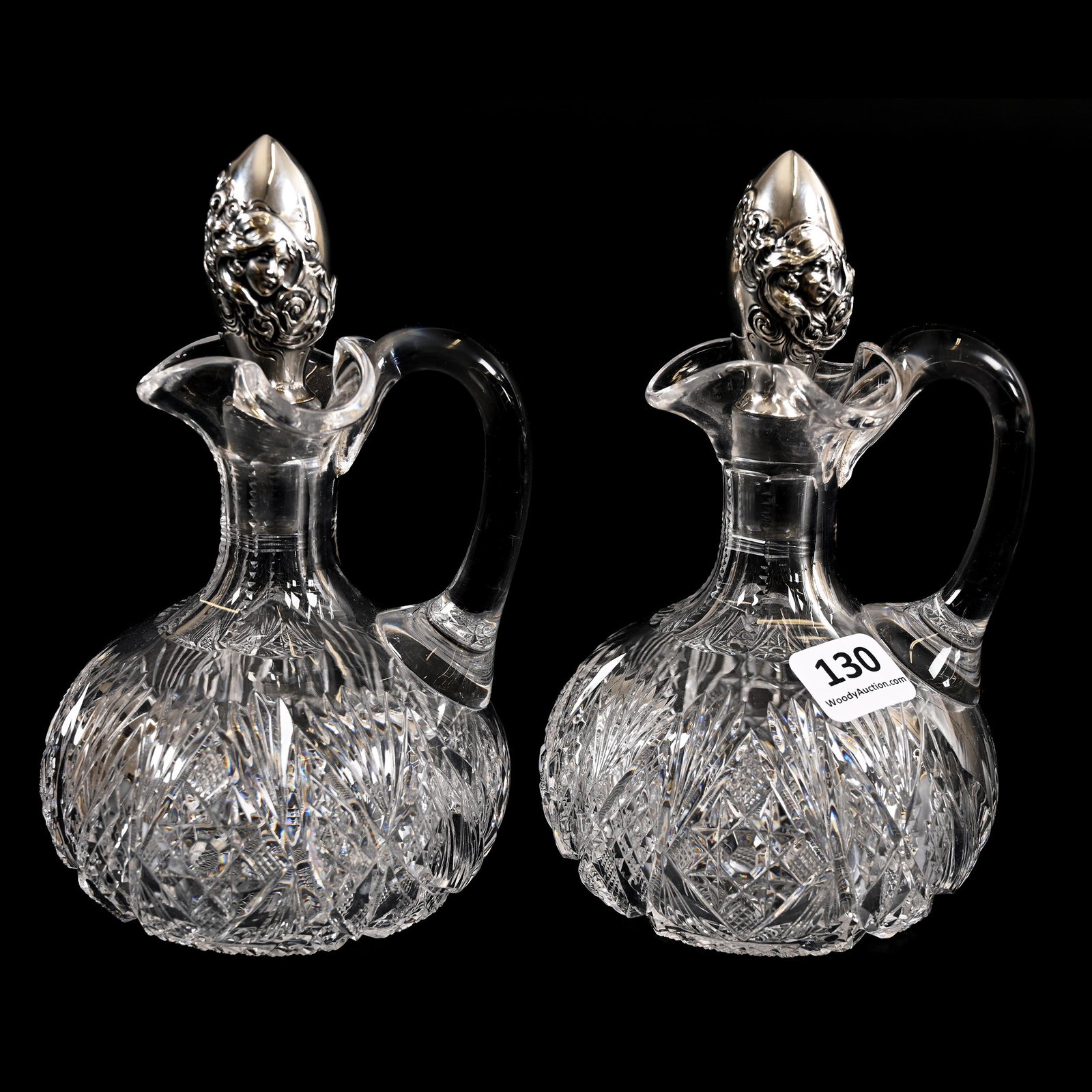 Pair Cruets, American Brilliant Cut Glass (1 of 6)