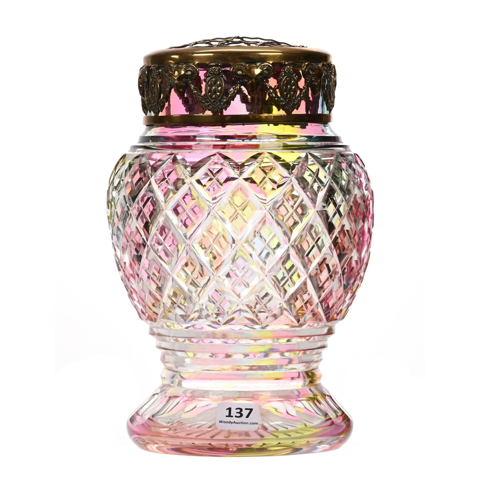 Flower Vase, Brilliant Period Cut Glass, Rainbow (1 of 4)