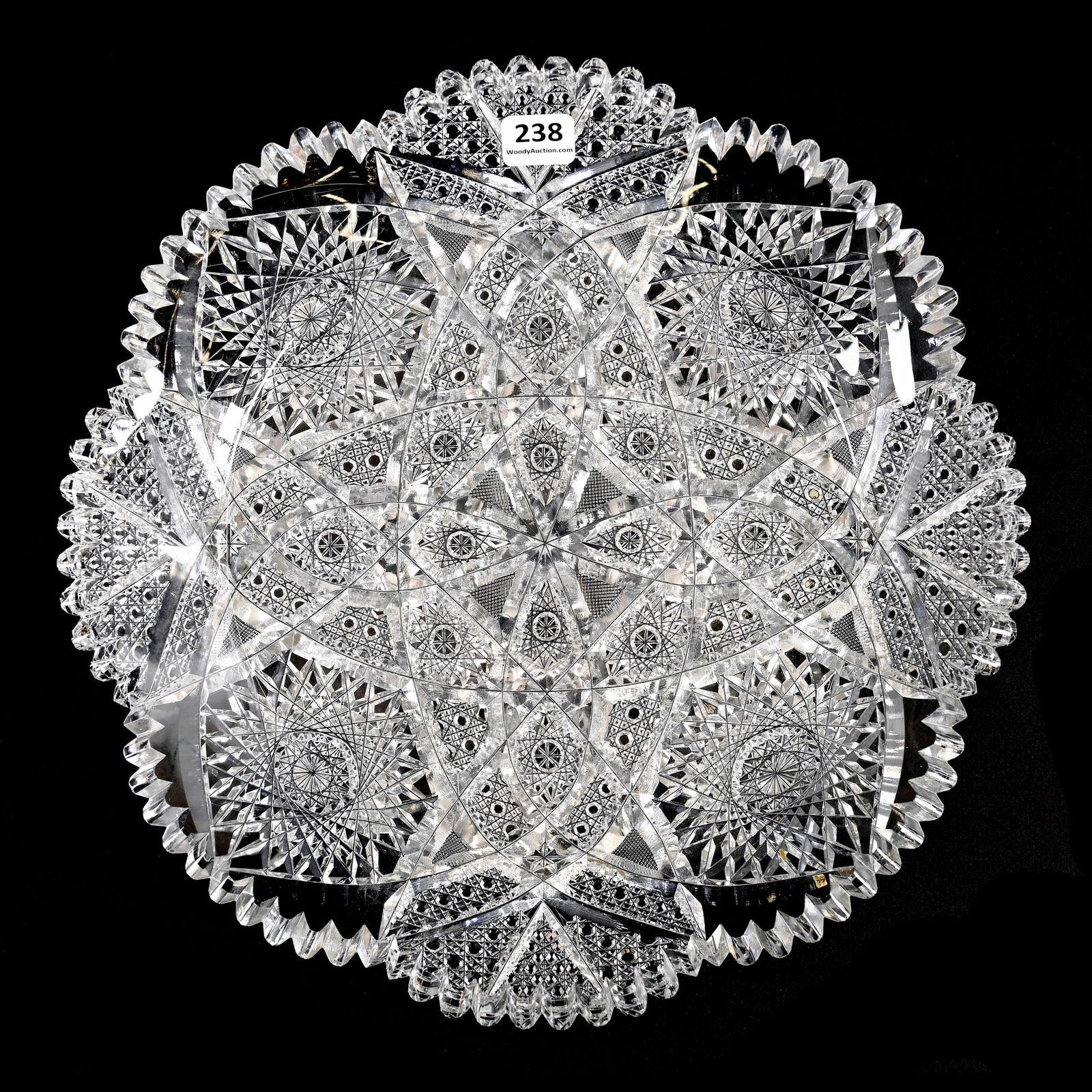 Round Tray, American Brilliant Cut Glass (1 of 3)
