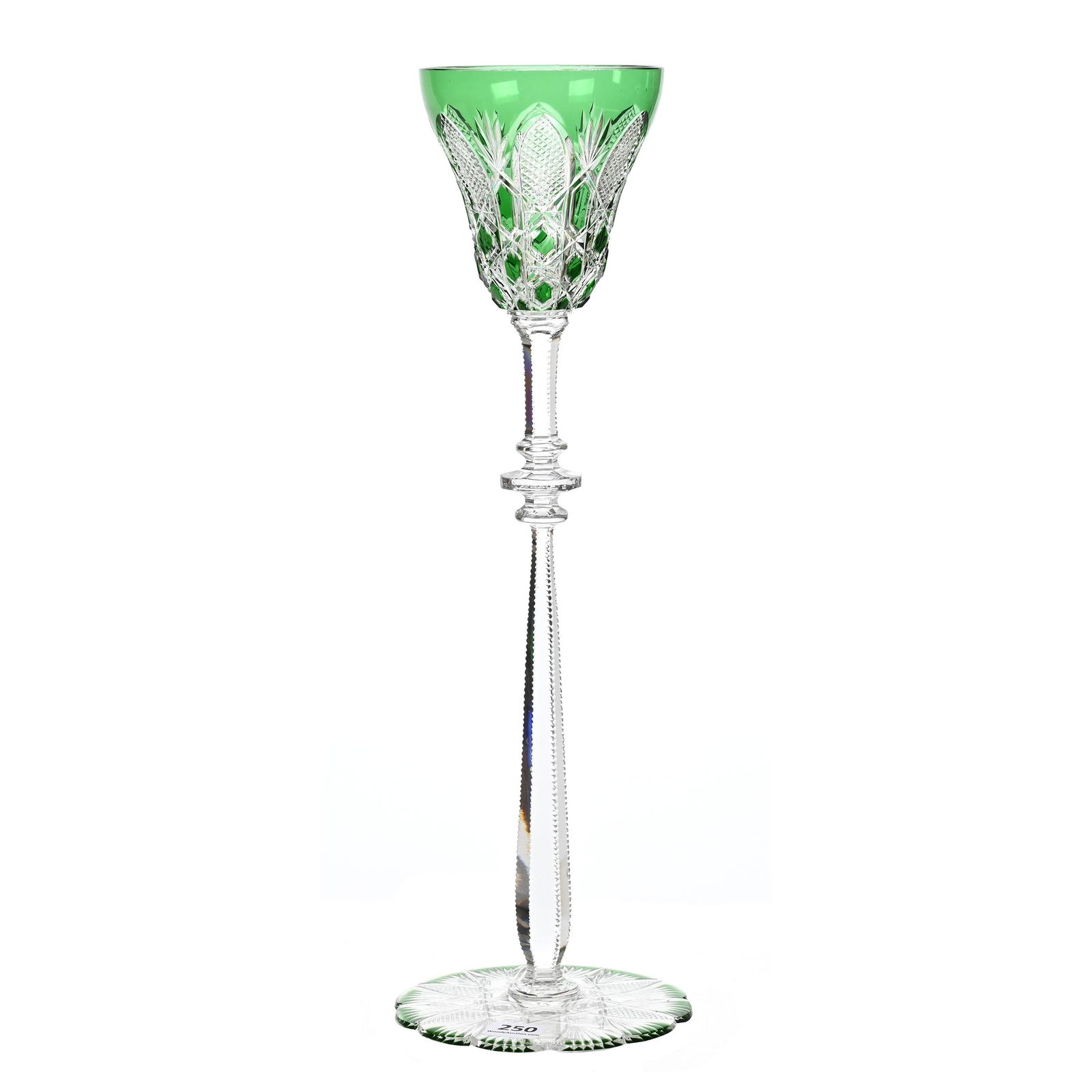 Toasting Goblet, BPCG, Green Cut To Clear (1 of 4)