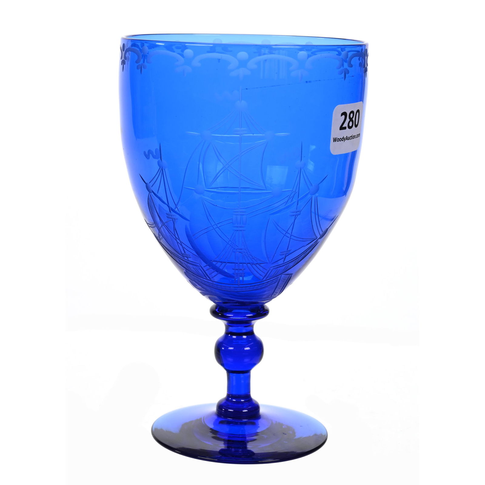 Goblet, American Brilliant Cut Glass, Signed Steuben (1 of 3)