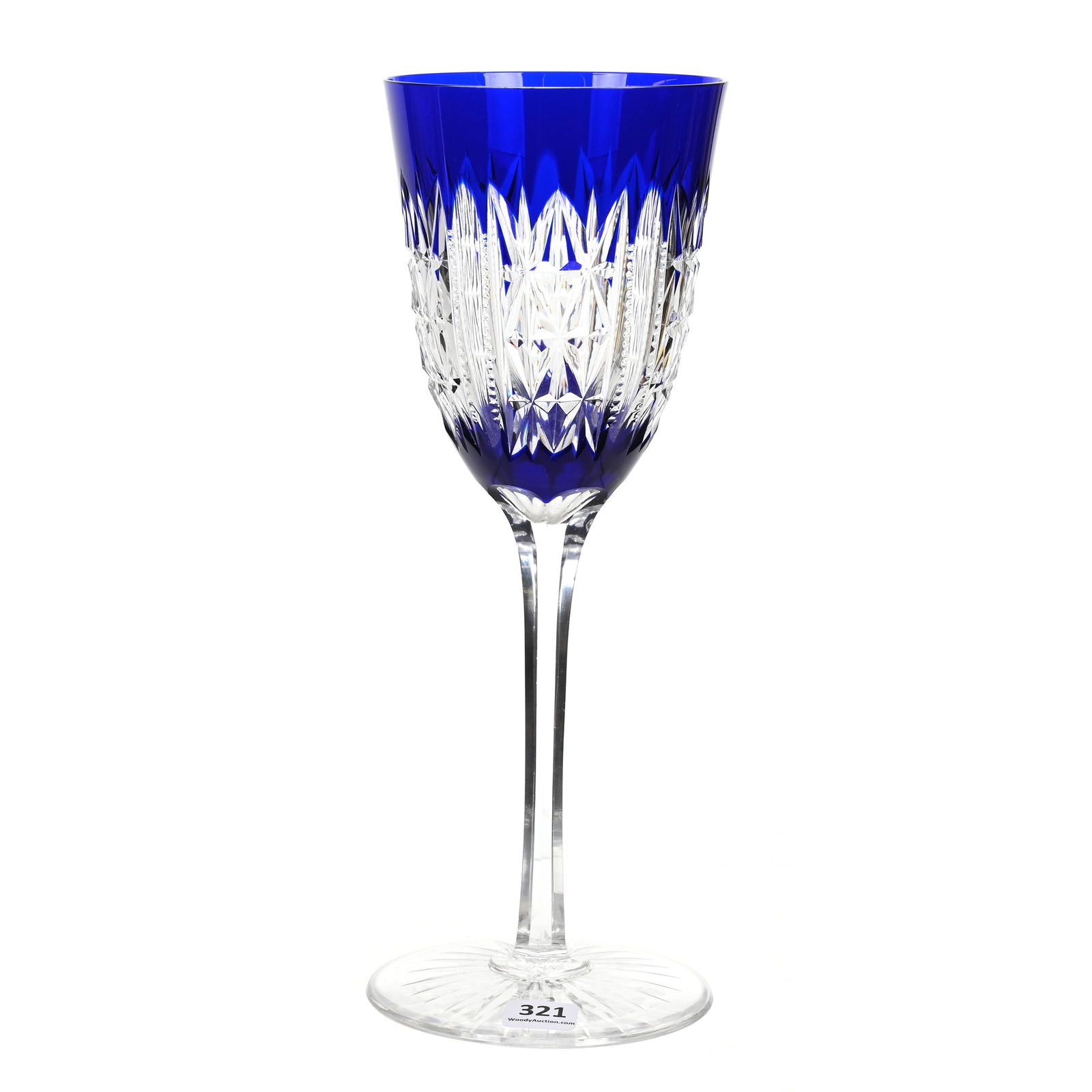 Chalice, Brilliant Period Cut Glass, Blue Cut To Clear (1 of 3)