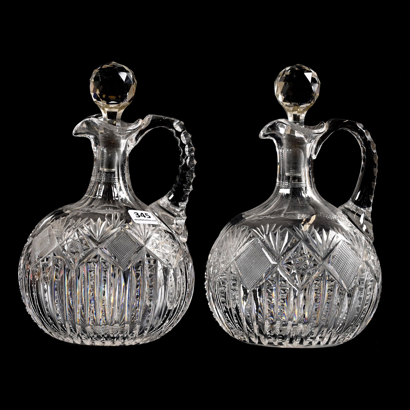 Pair Decanters, American Brilliant Cut Glass (1 of 5)