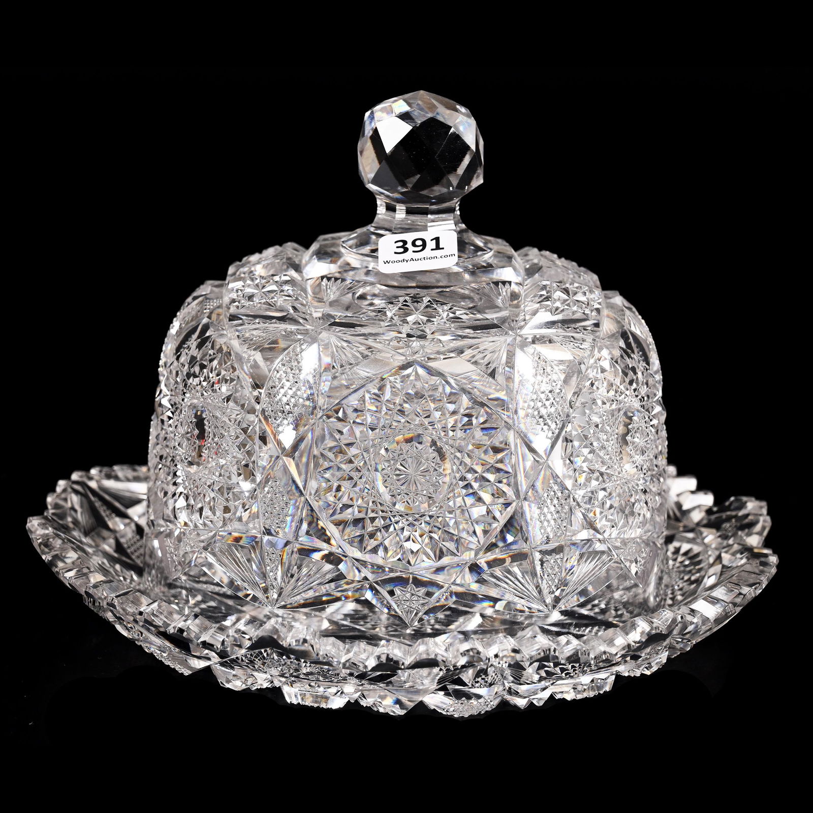 Covered Cheese Dish, American Brilliant Cut Glass (1 of 4)
