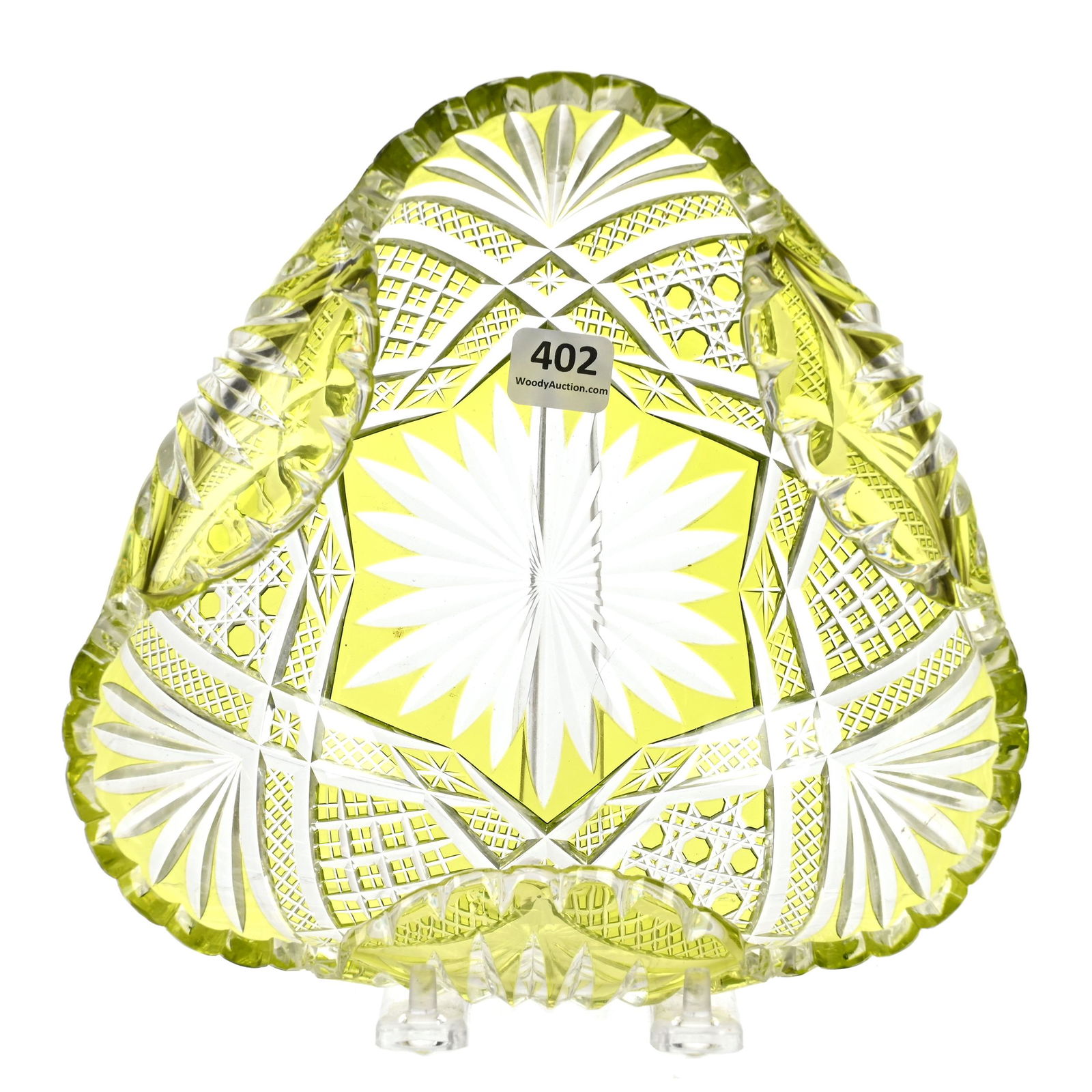 Tri-Corner Bowl, BPCG, Yellow Cut To Clear (1 of 3)