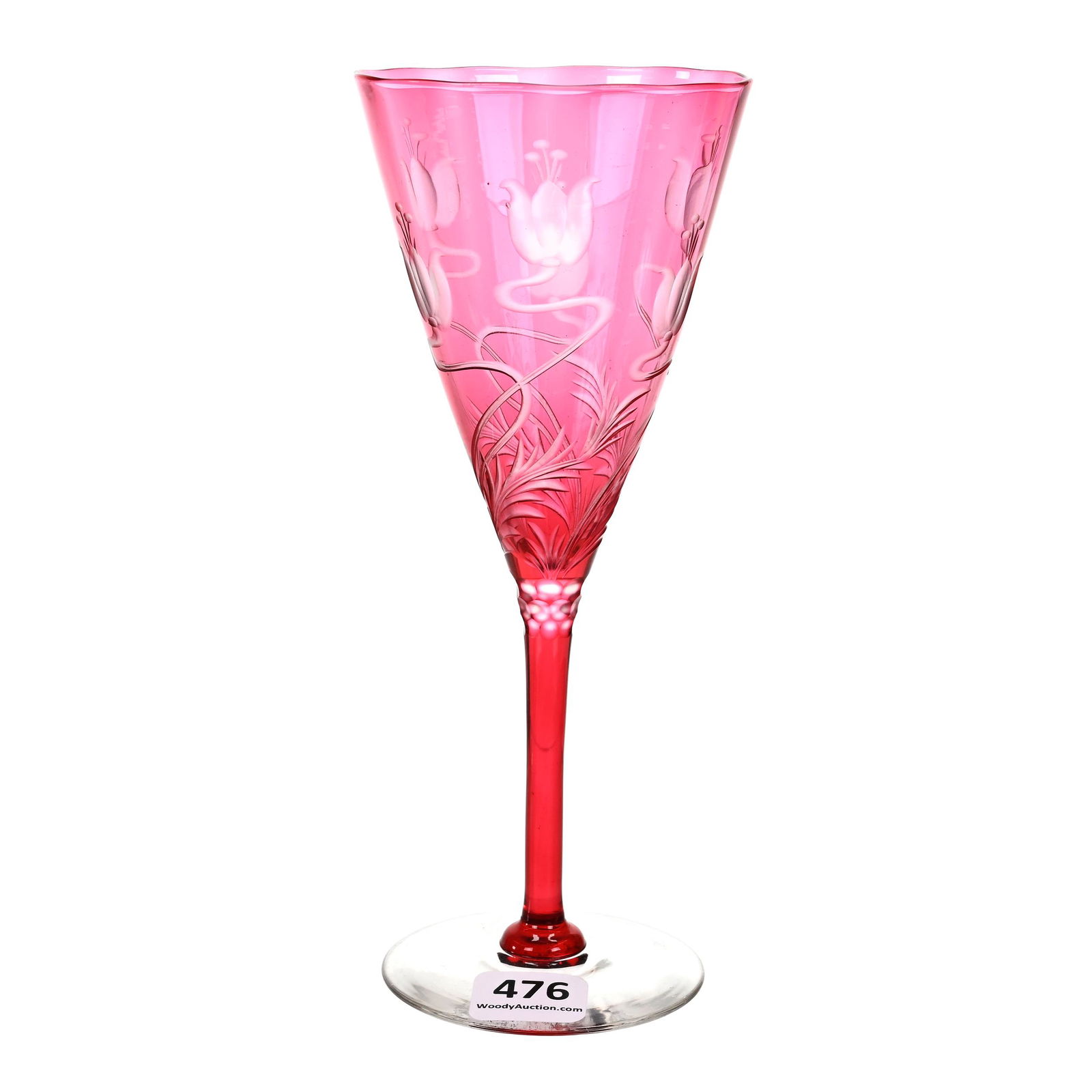 Flute Stem, BPCG, Cranberry Cut To Clear (1 of 3)