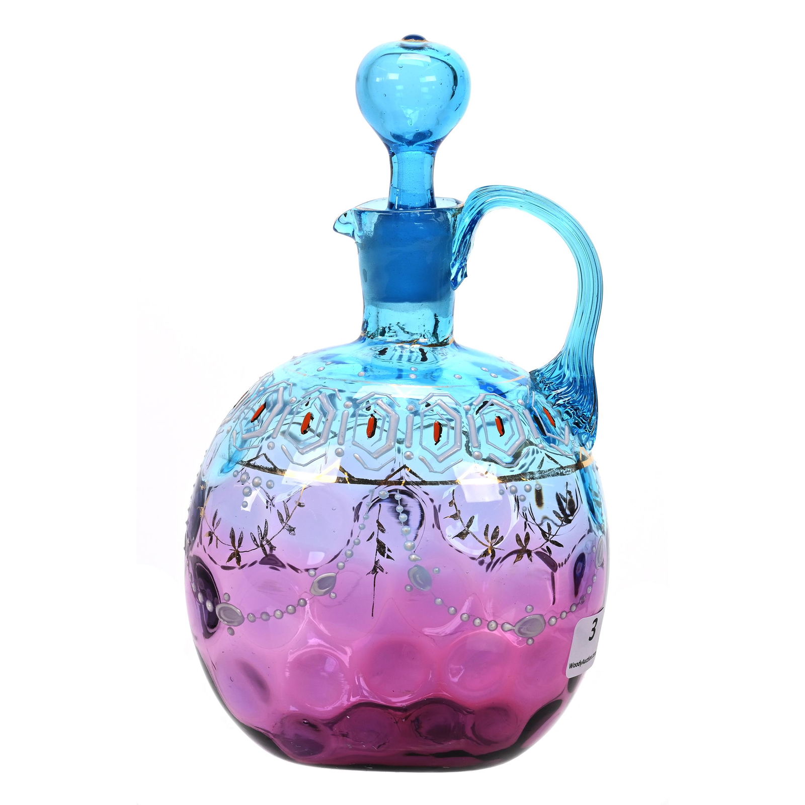Decanter, Blue Shading To Amethyst Coinspot (1 of 4)