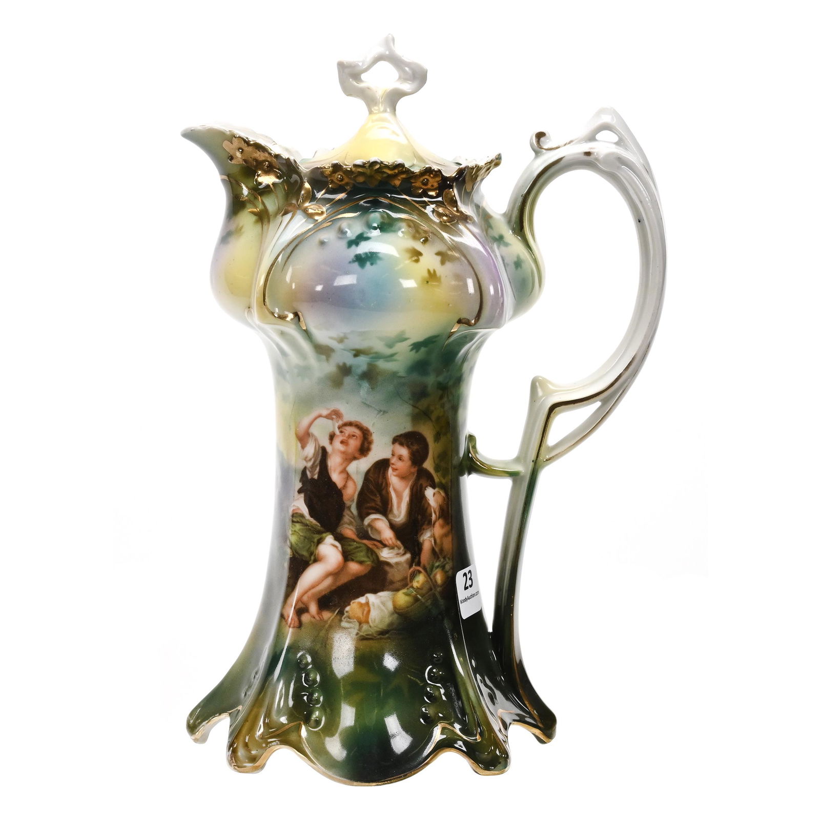 Chocolate Pot Marked R.S. Prussia, Melon Eaters (1 of 3)