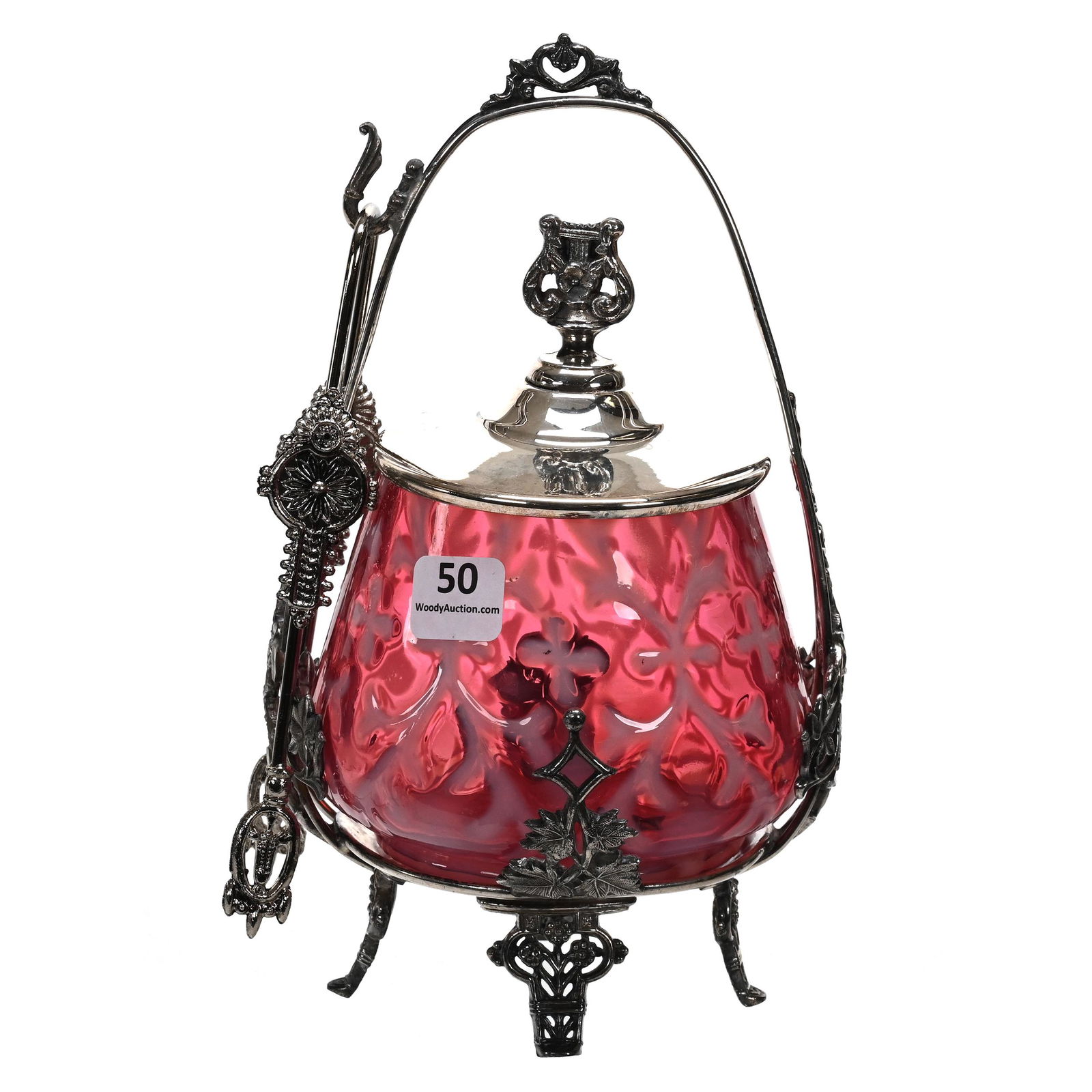 Victorian Pickle Castor, Cranberry Opal Insert (1 of 6)