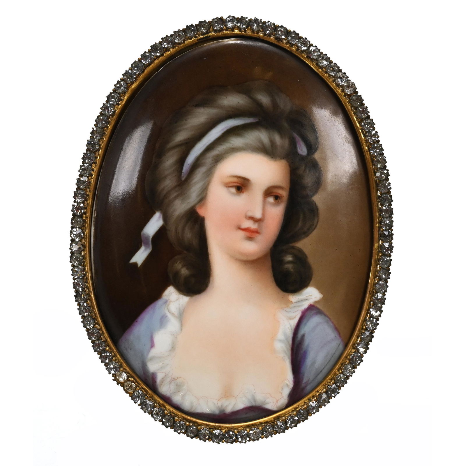 Porcelain Portrait Plaque, Unmarked German (1 of 2)