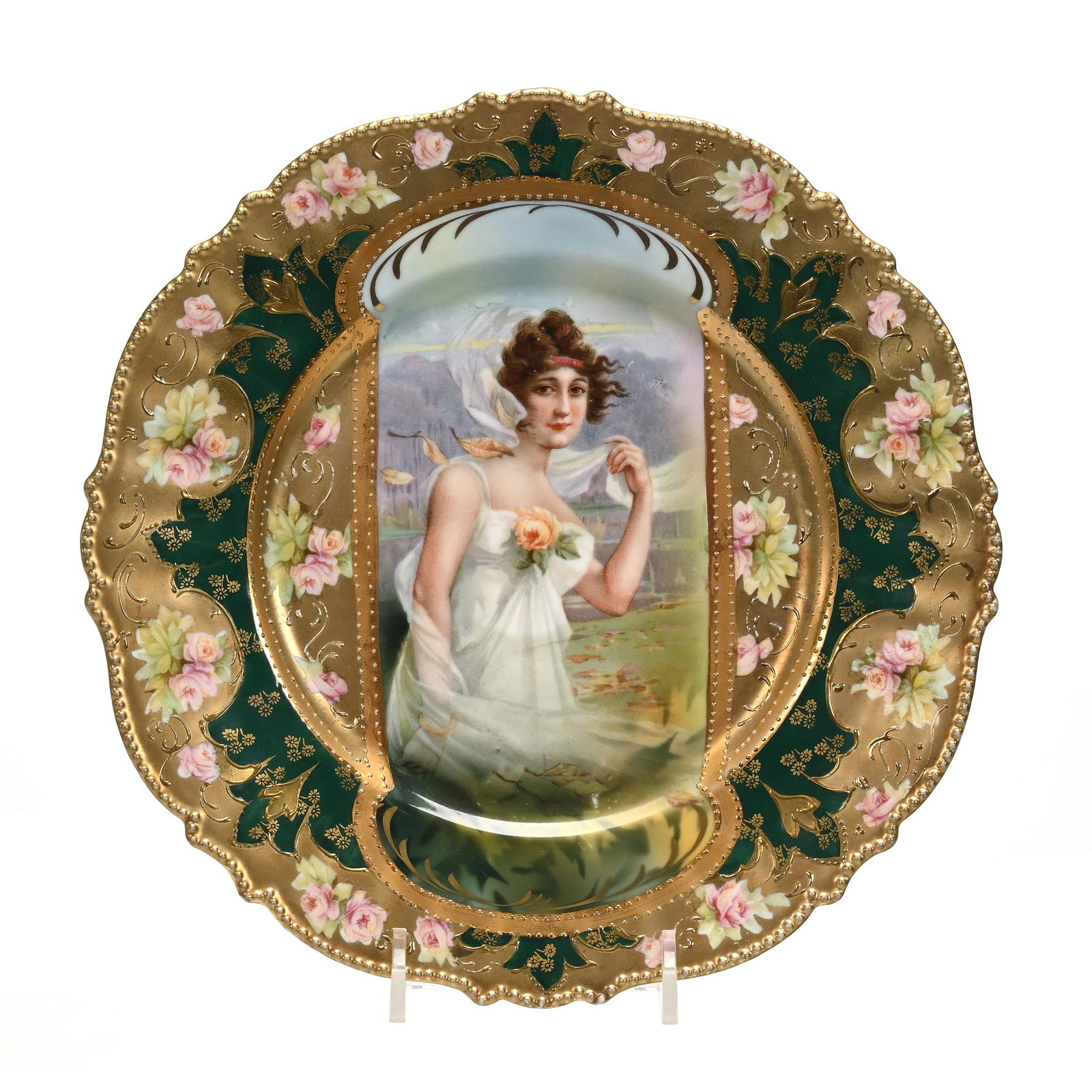 Plate Marked R.S. Prussia Mold 343, Keyhole Seasons (1 of 2)