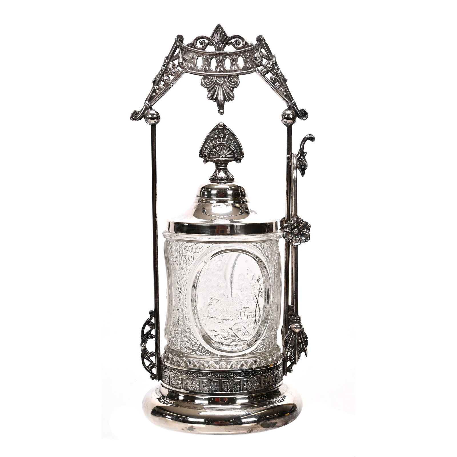 Victorian Pickle Castor, Pattern Glass Insert (1 of 4)