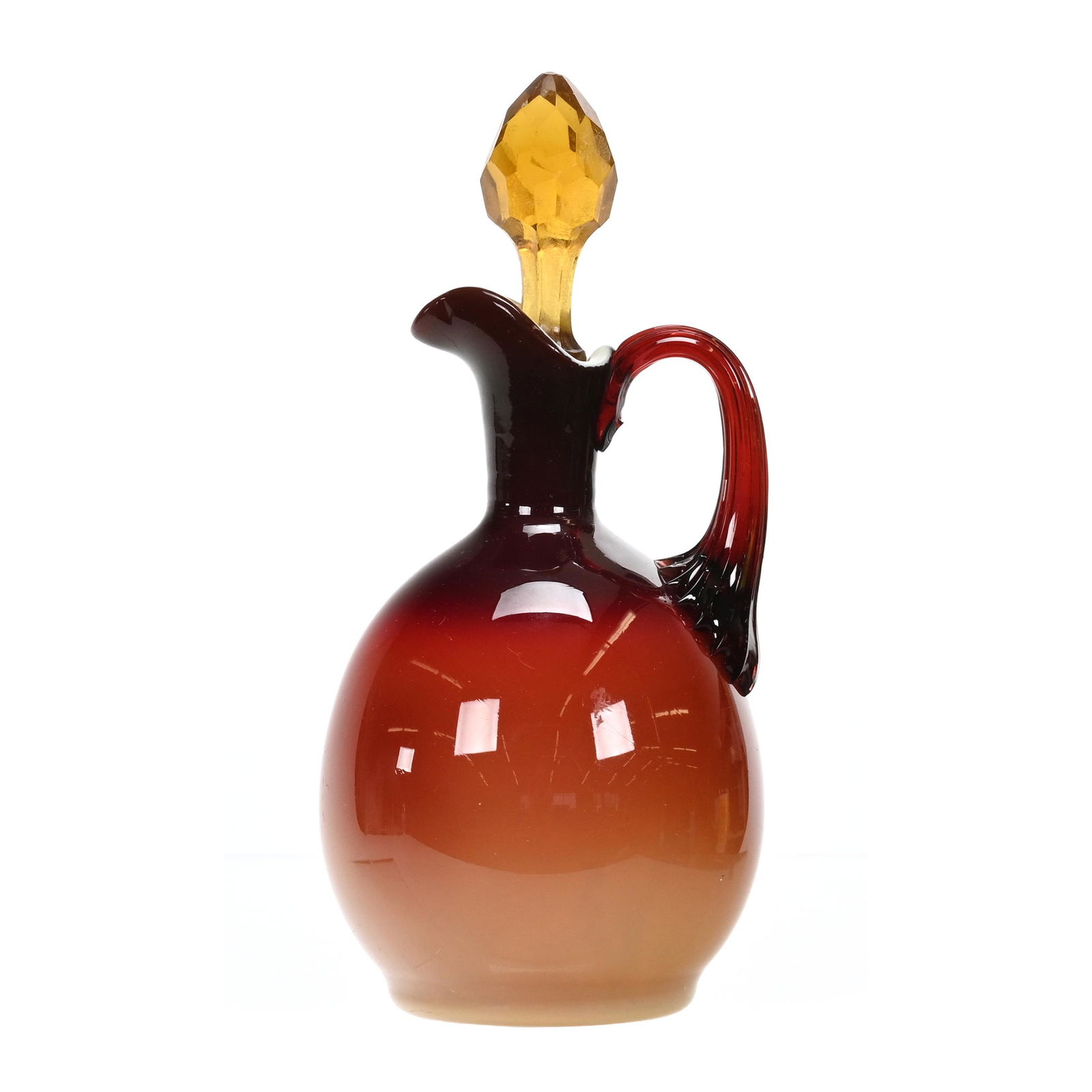 Cruet, Wheeling Peachblow Art Glass (1 of 4)