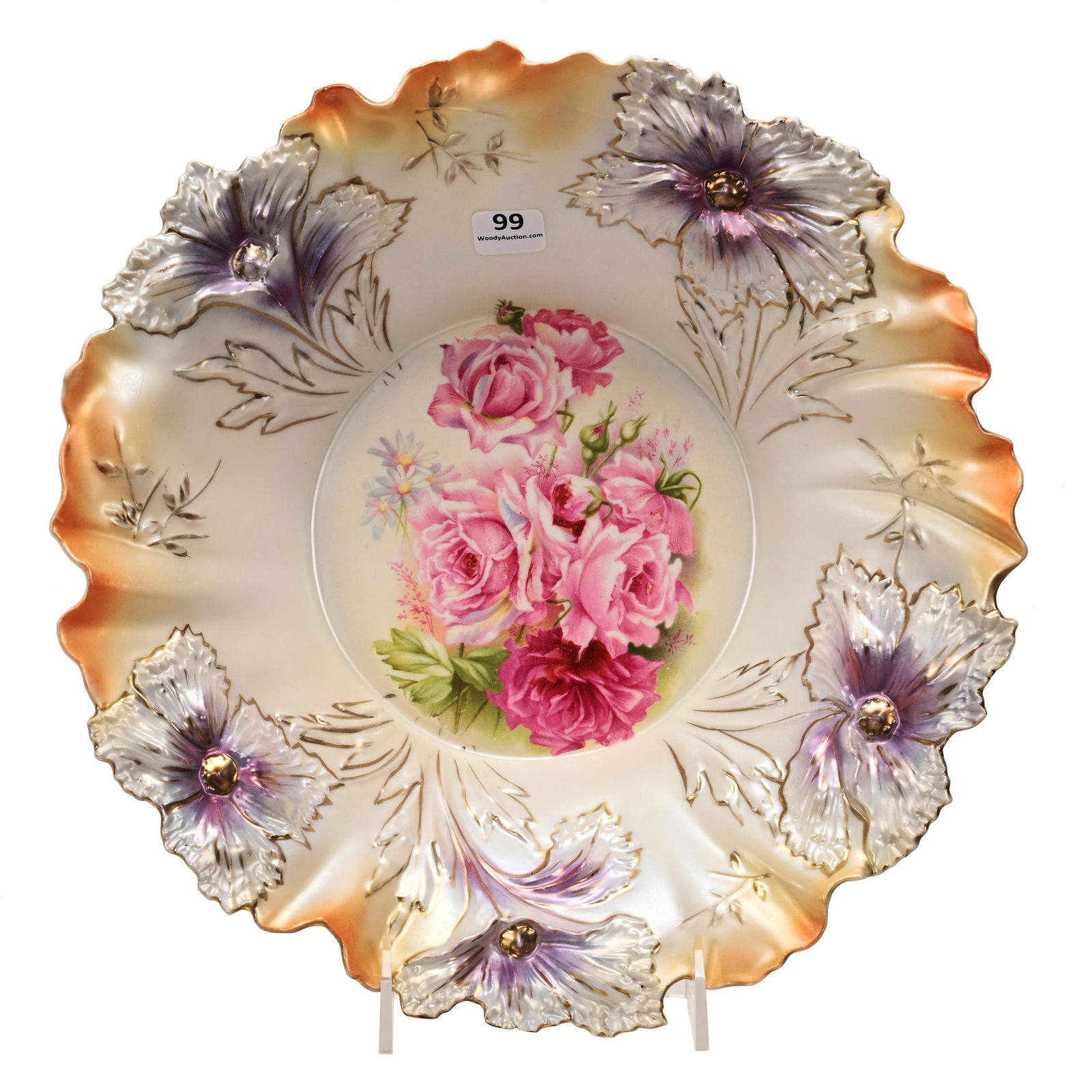 Bowl Marked R.S. Prussia, Carnation Mold (1 of 3)