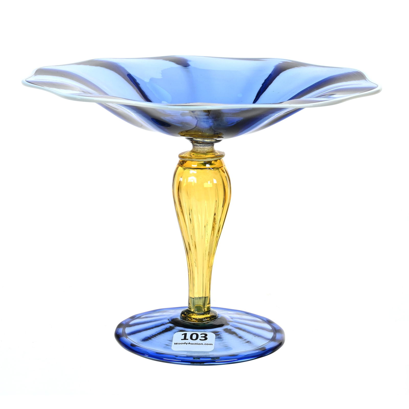 Compote, Unmarked Steuben Art Glass (1 of 2)