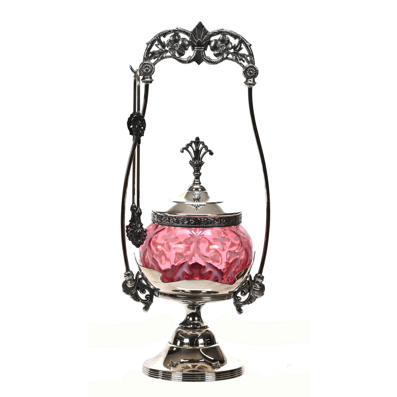 Victorian Pickle Castor, Cranberry Opal Insert (1 of 4)