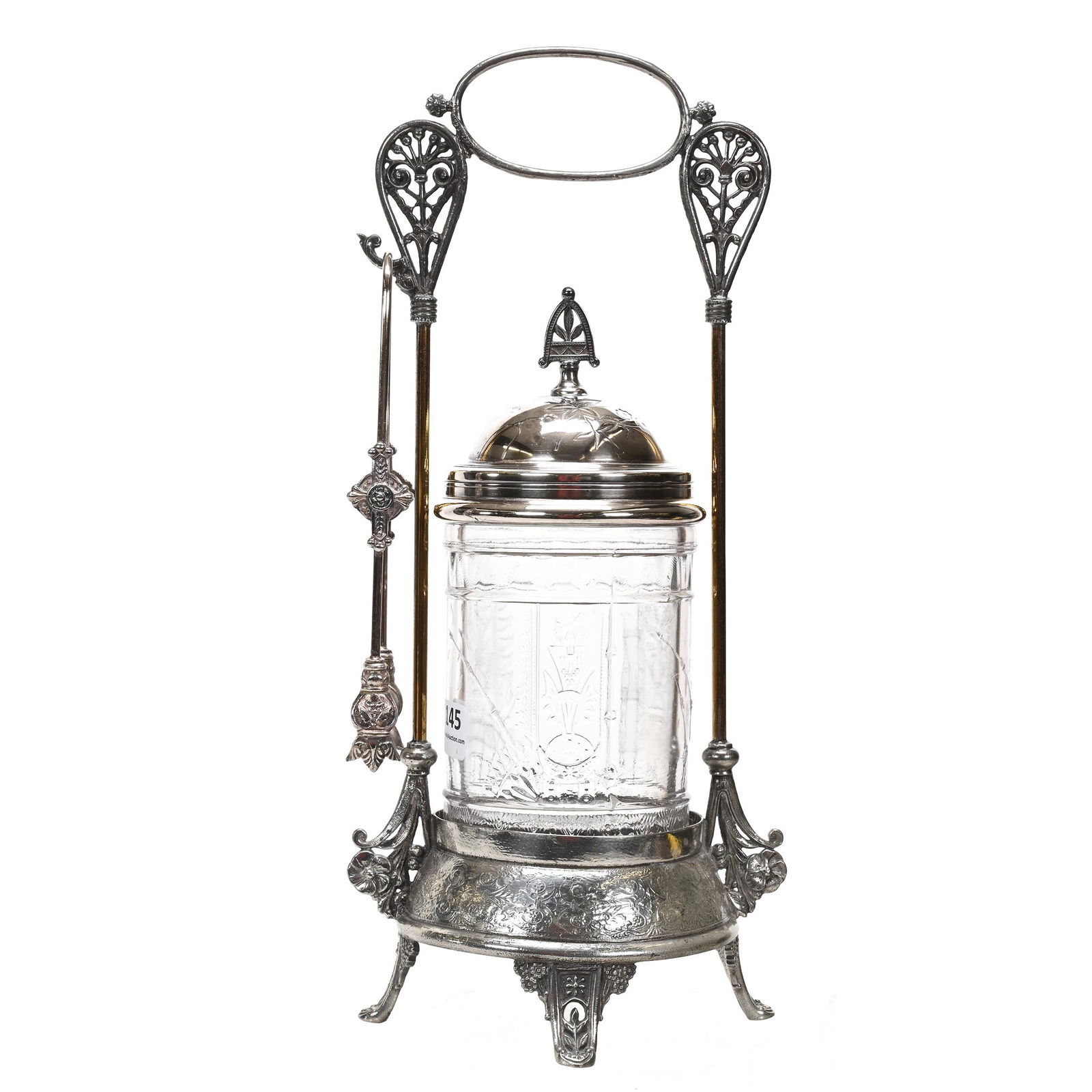 Victorian Pickle Castor, Pattern Glass Insert (1 of 3)