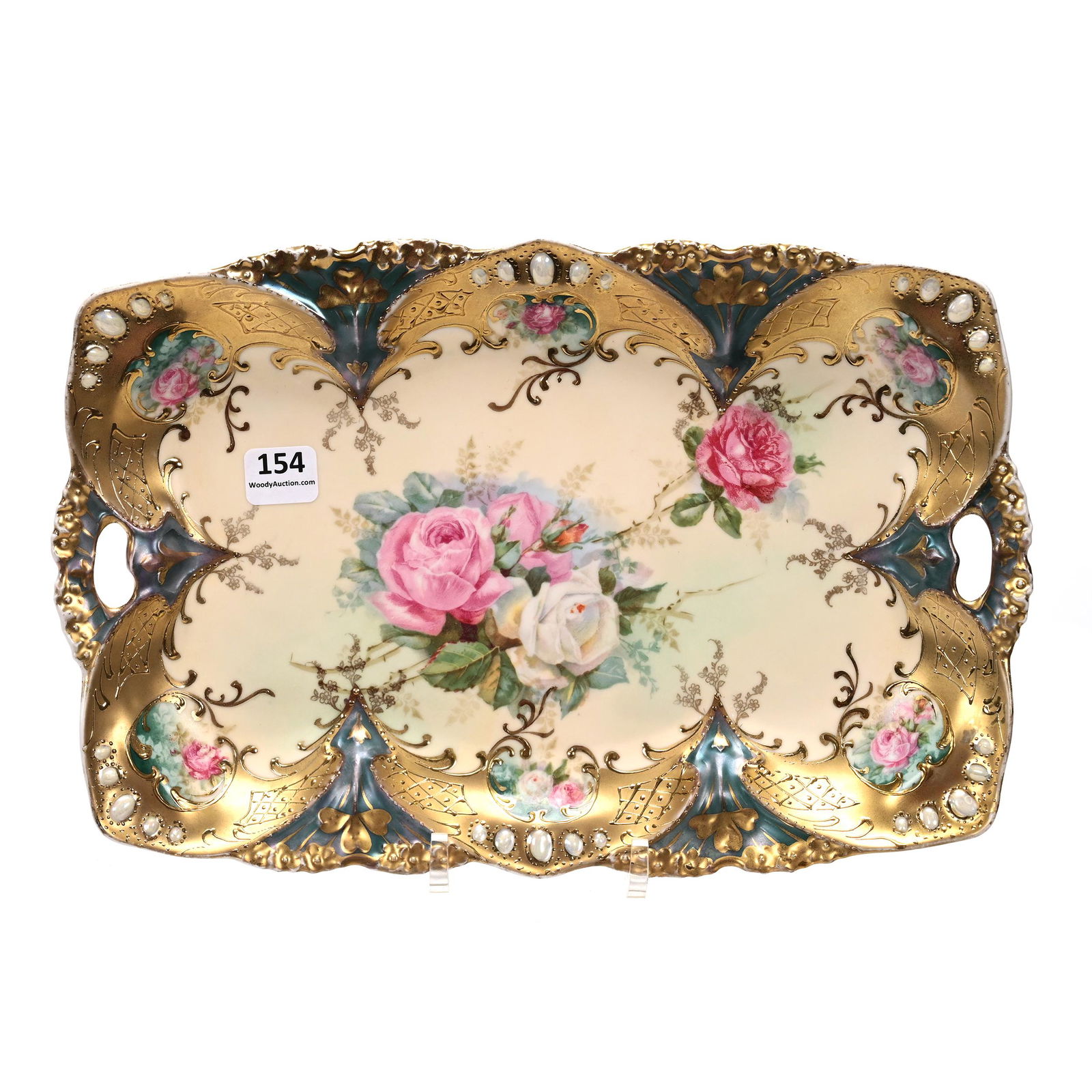 Dresser Tray Marked R.S. Prussia, Point & Clover Mold (1 of 2)