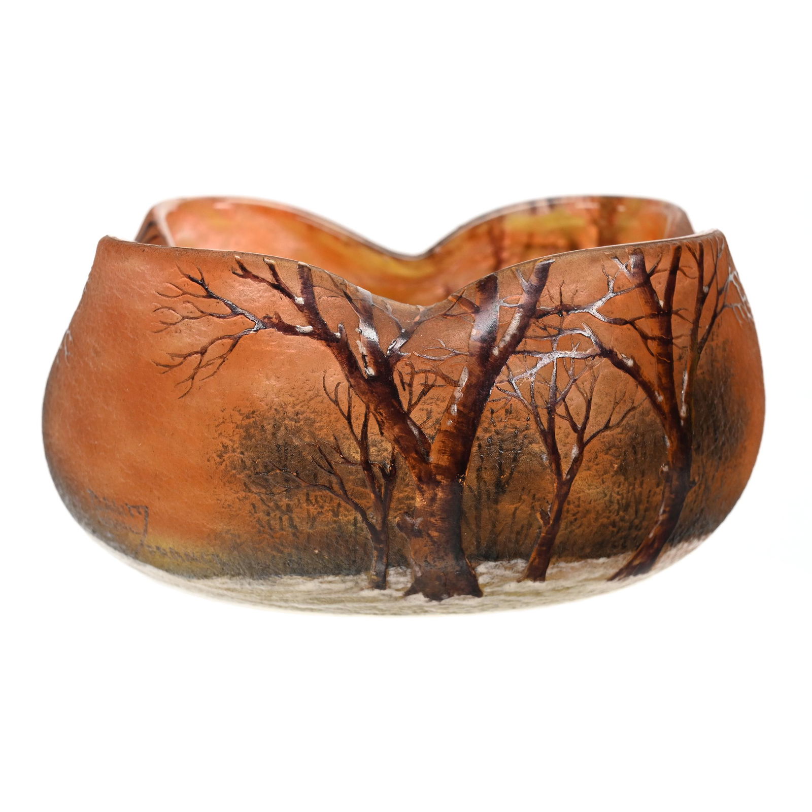 Bowl Signed Daum Nancy French Cameo Art Glass (1 of 4)