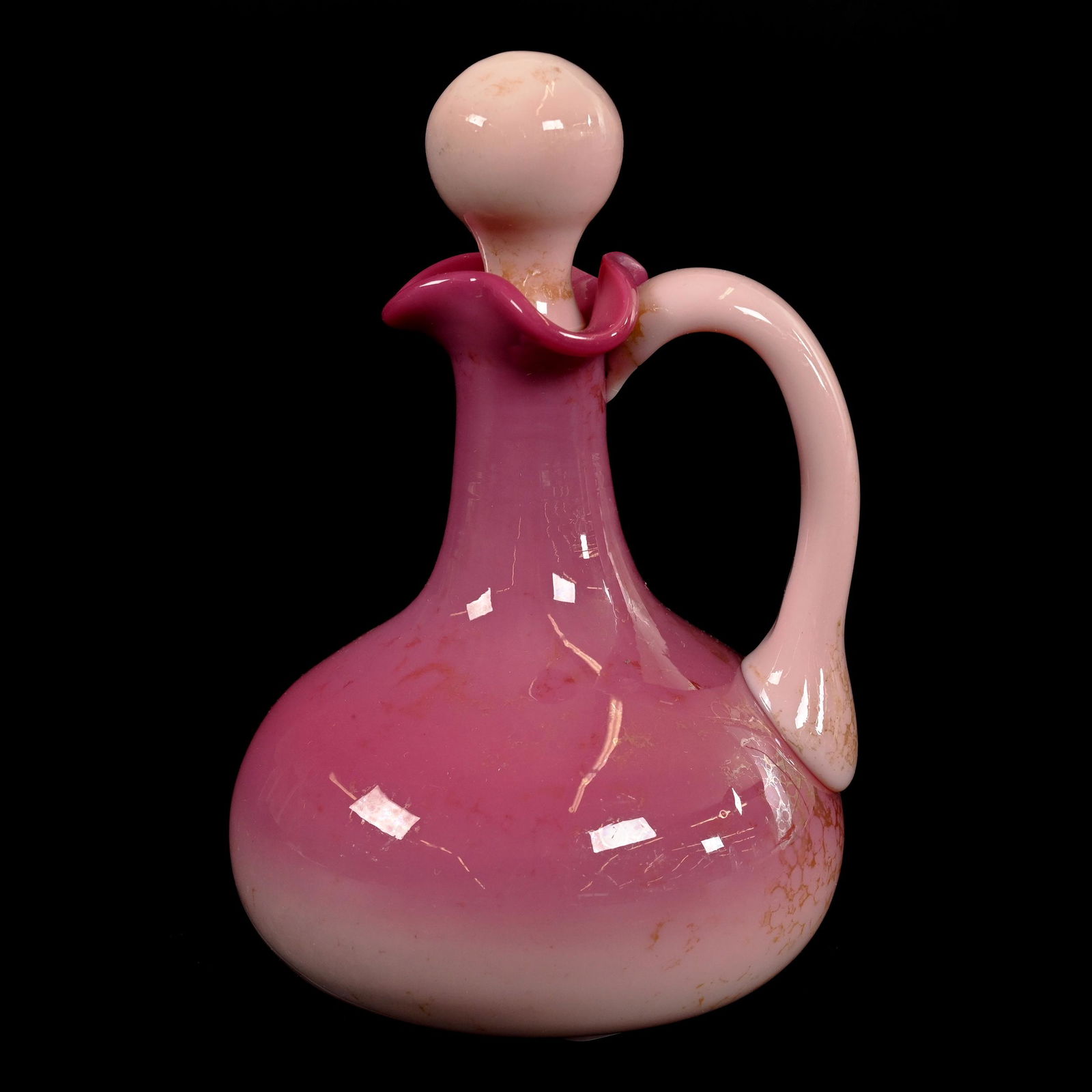 Cruet, Pink Agata By New England Glass (1 of 5)
