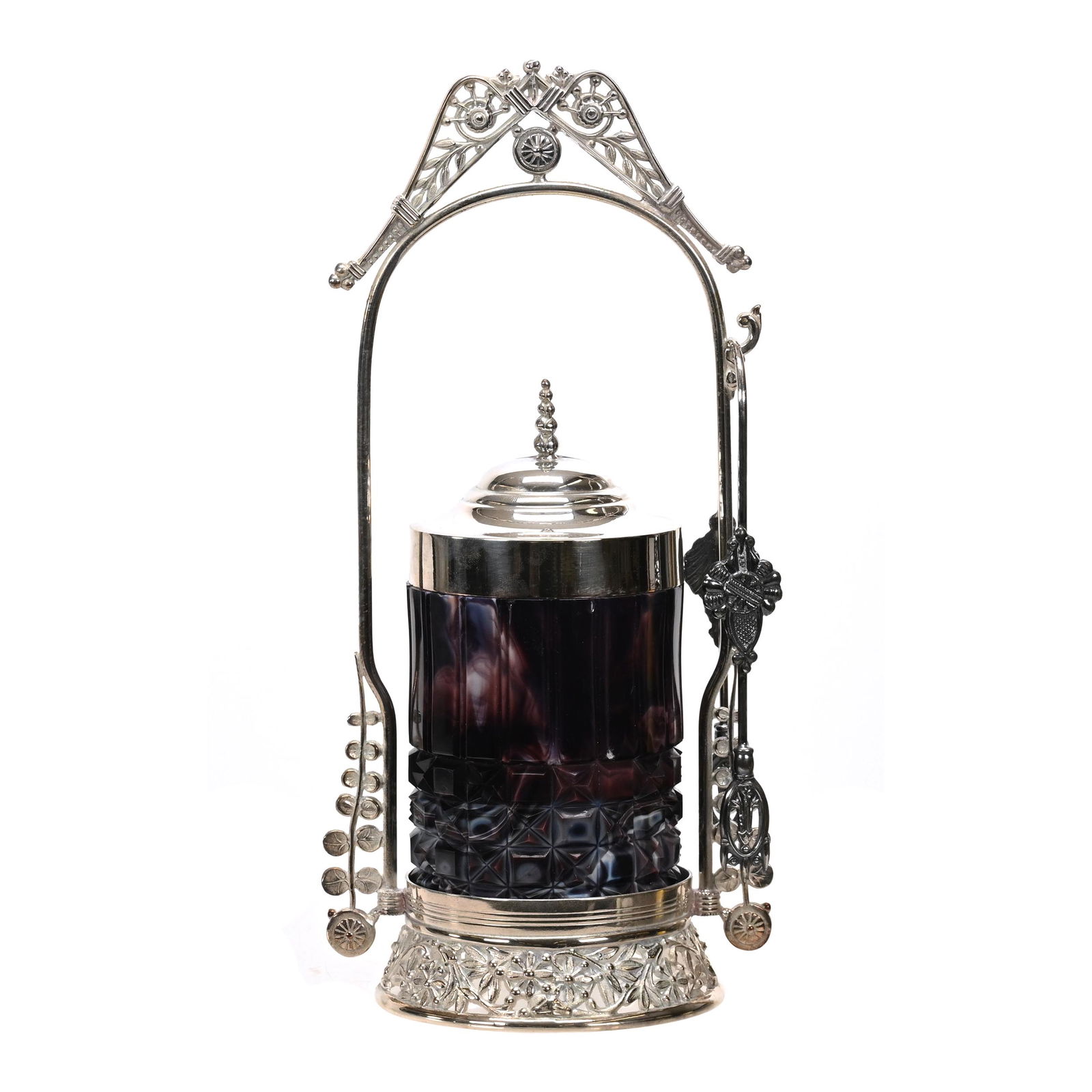 Victorian Pickle Castor Purple Slag Art Glass Insert (1 of 7)